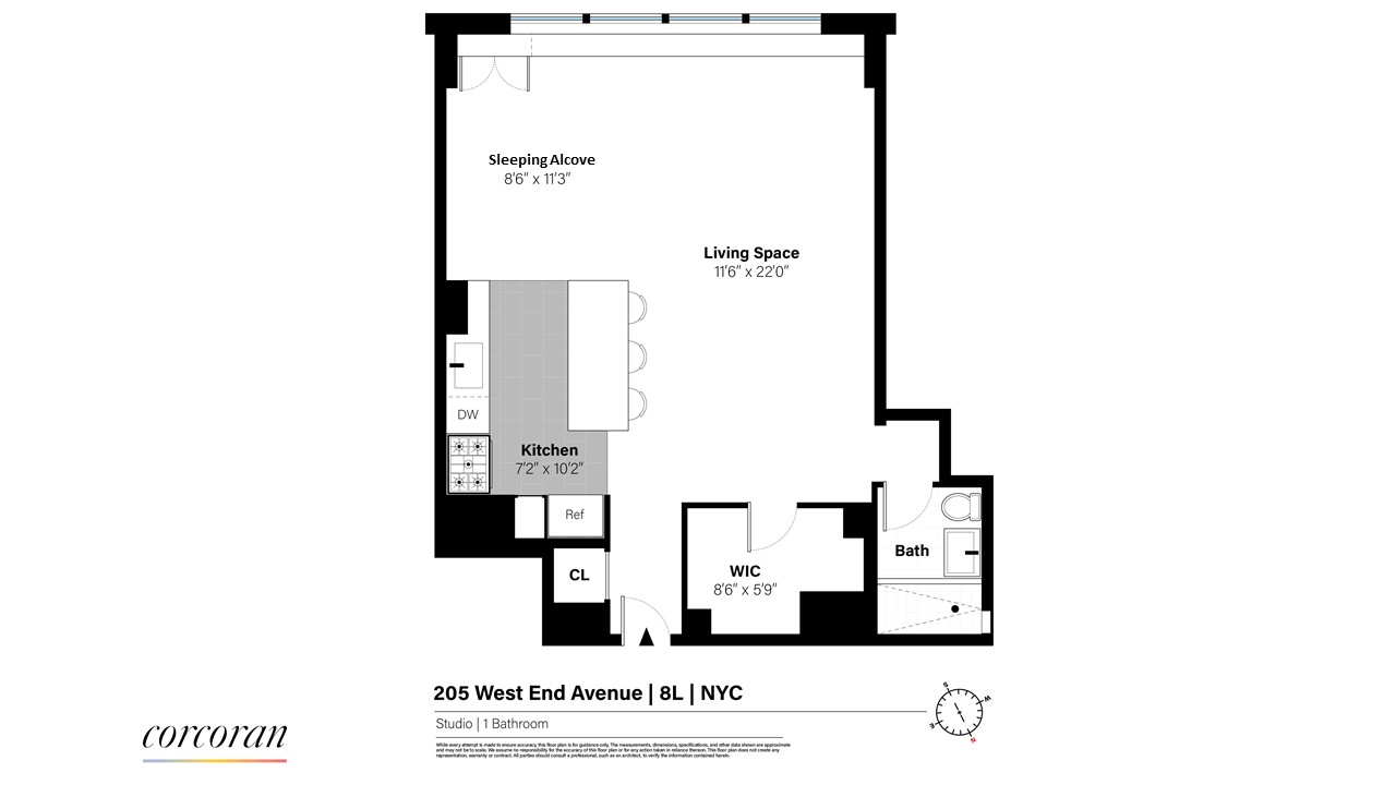 Floorplan for 205 West End Avenue, 8L