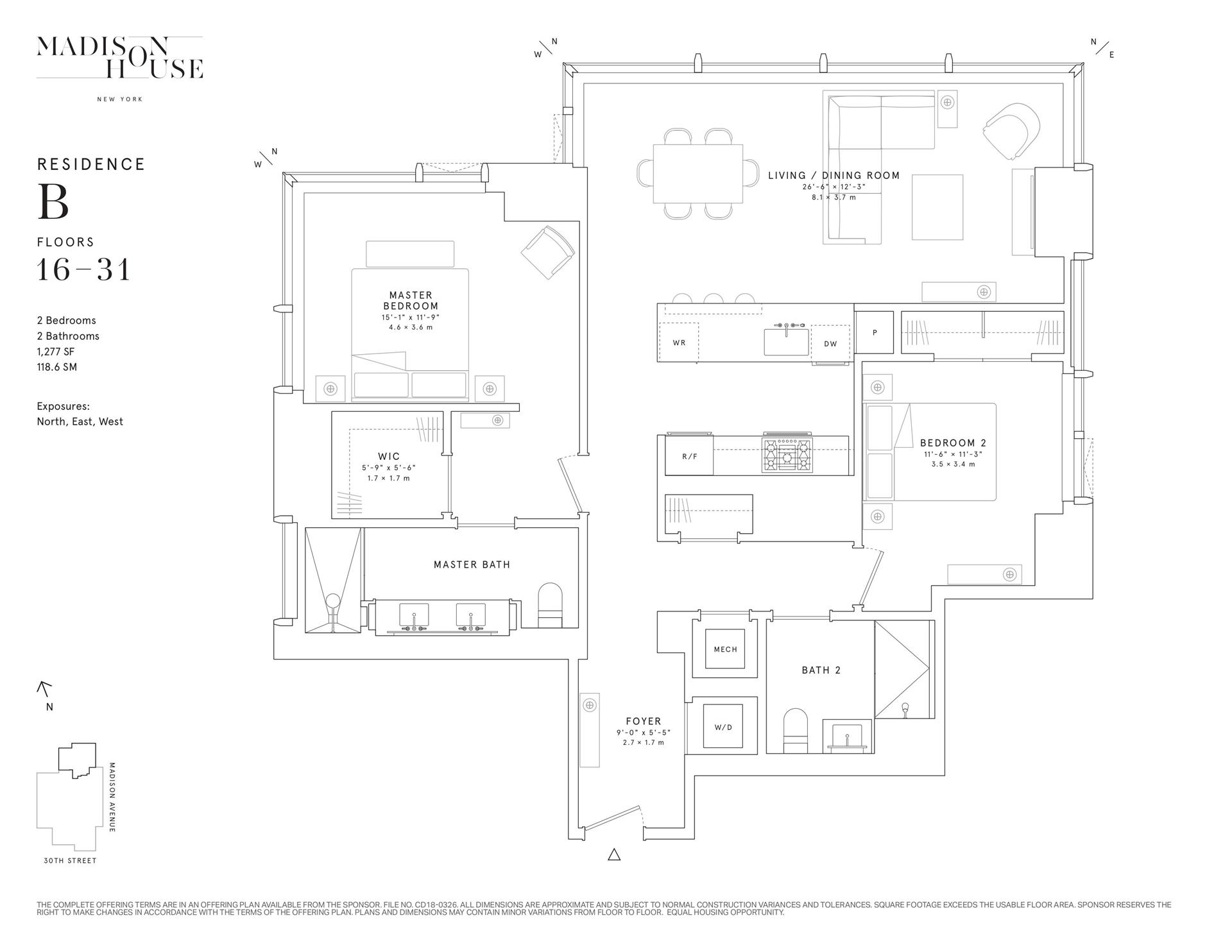 Floorplan for 15 East 30th Street, 28B