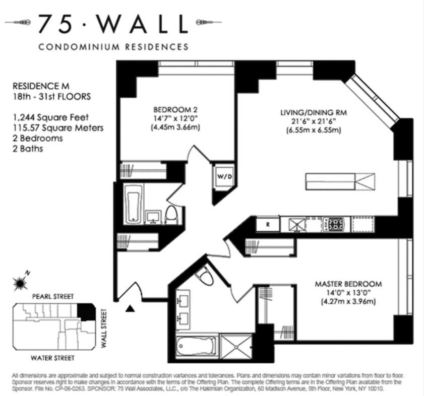 Floorplan for 75 Wall Street, 19-M