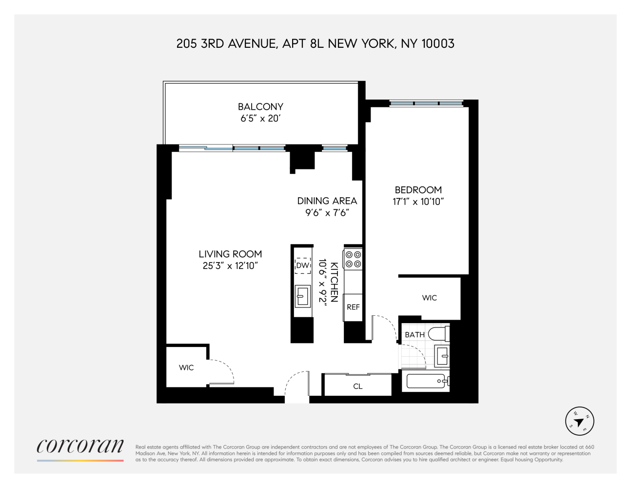 Floorplan for 205 3rd Avenue, 8L