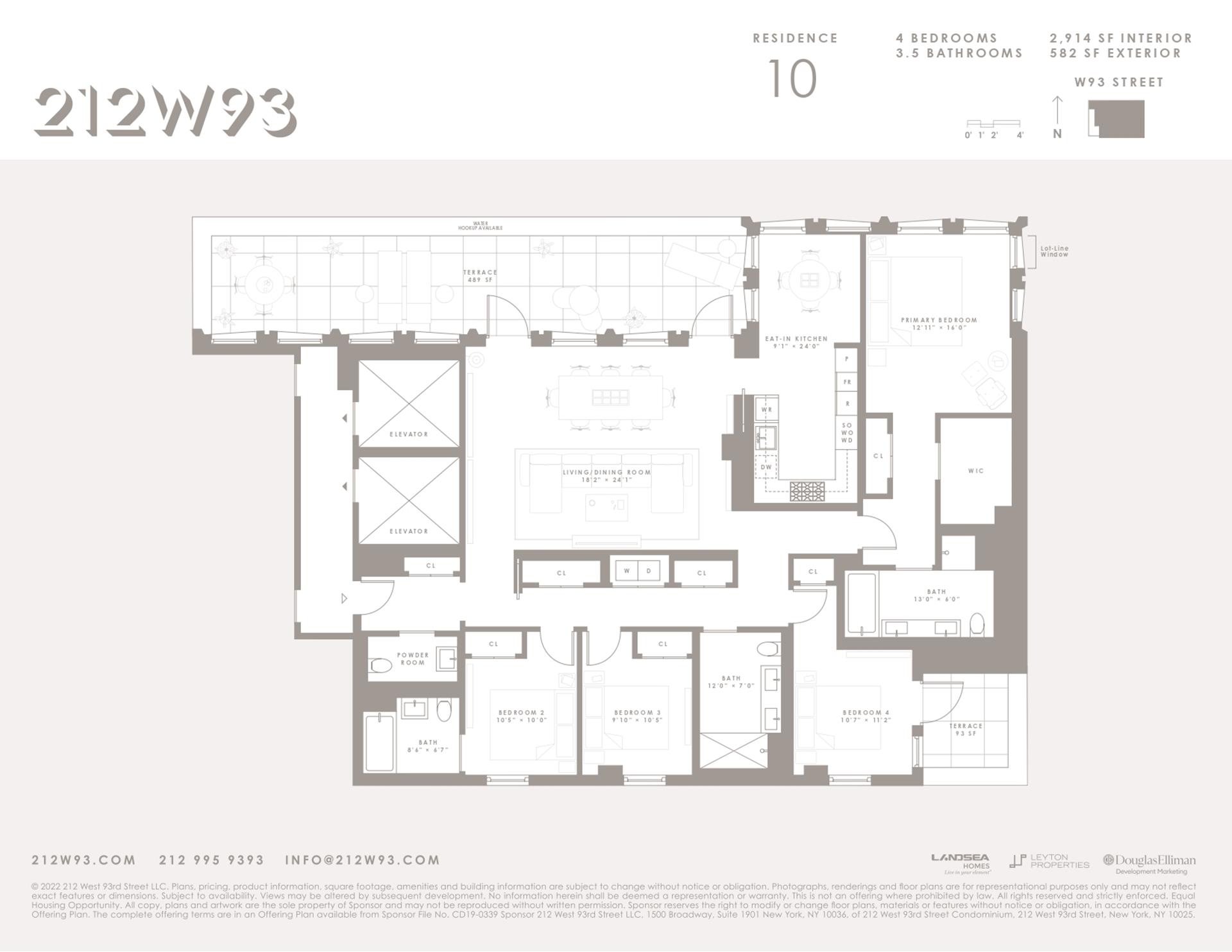 Floorplan for 212 West 93rd Street, 10FL