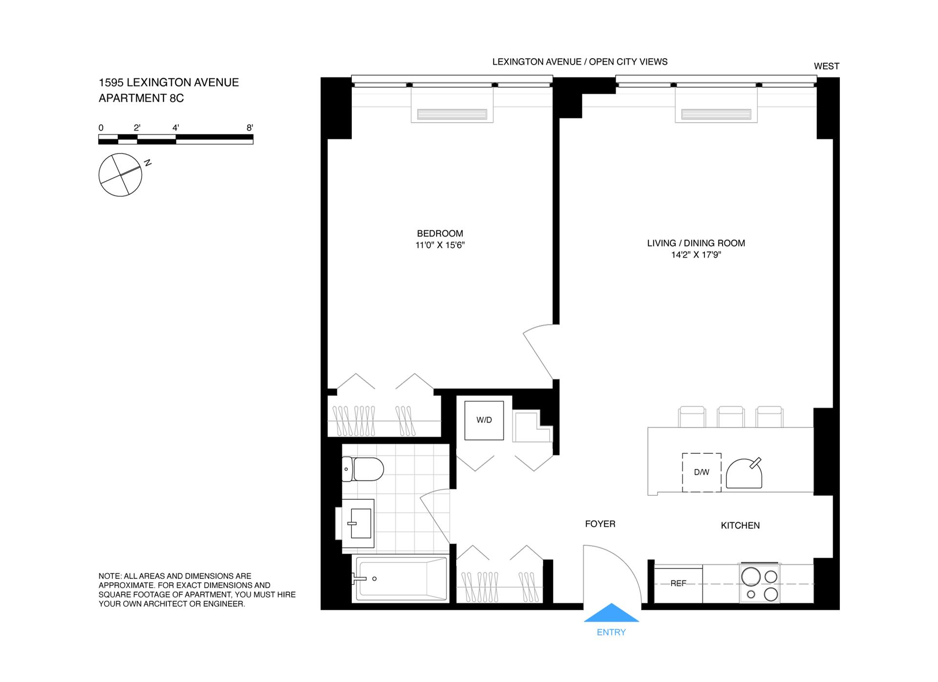 Floorplan for 1595 Lexington Avenue, 8C