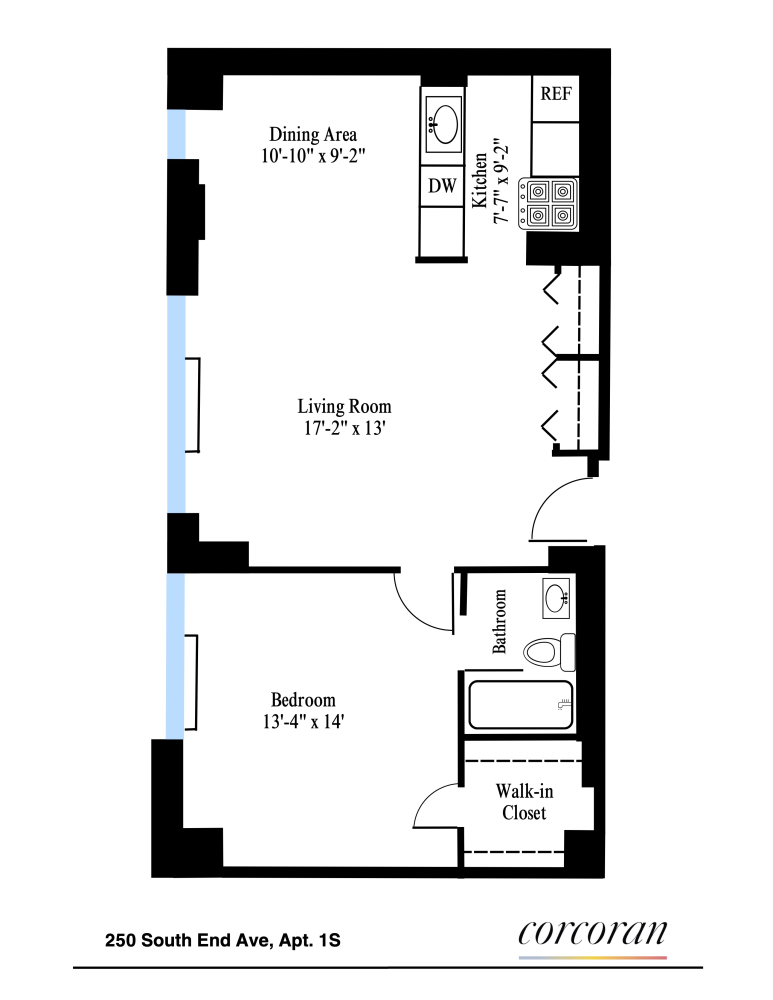 Floorplan for 250 South End Avenue, 1S