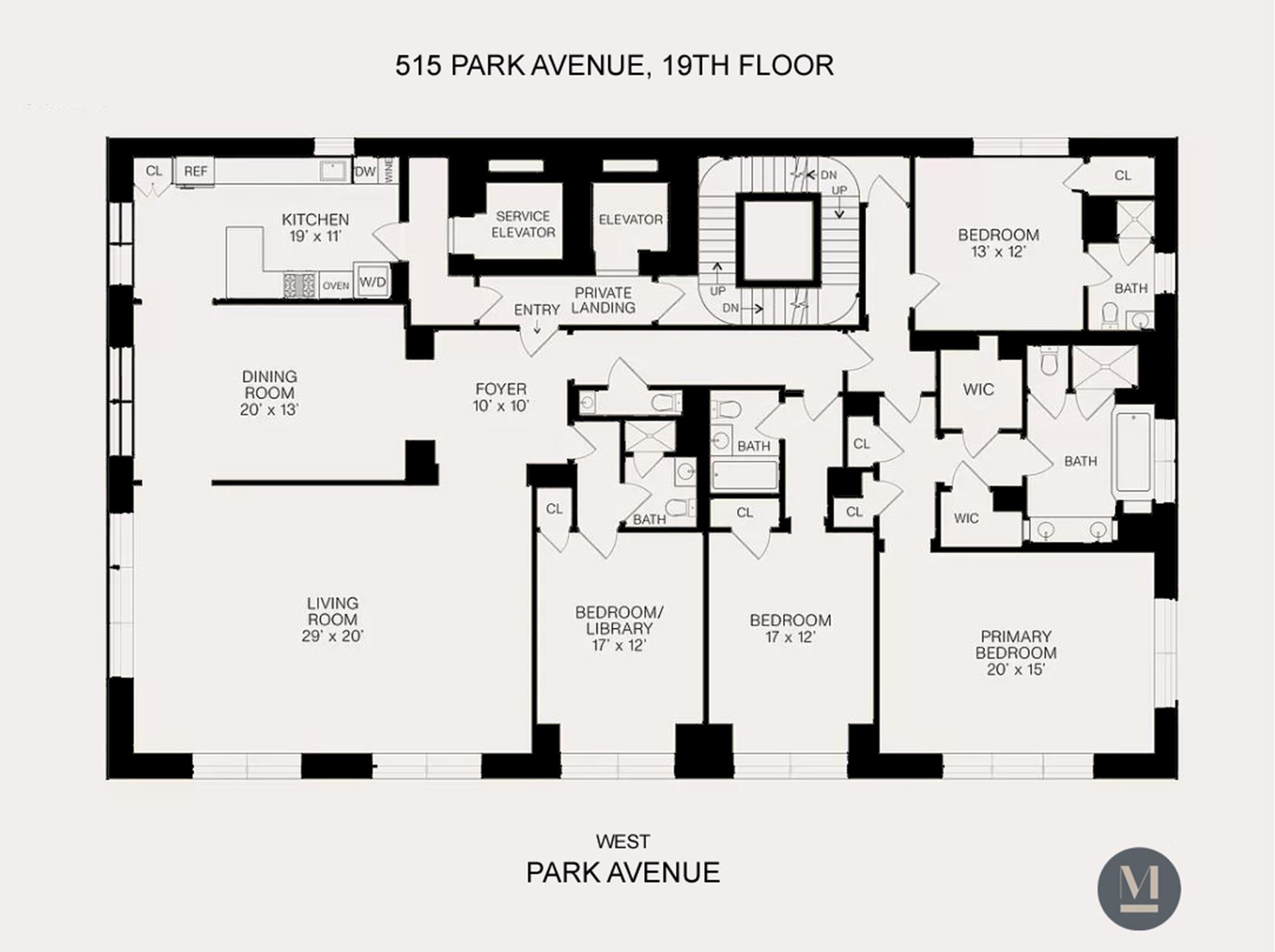 Floorplan for 515 Park Avenue, 19FL