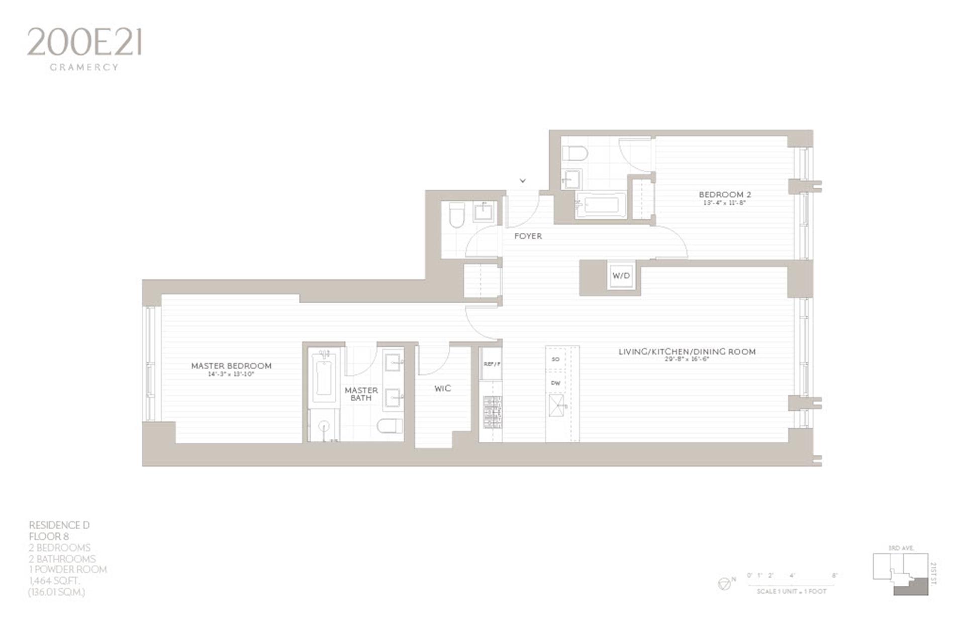 Floorplan for 200 East 21st Street, 8D