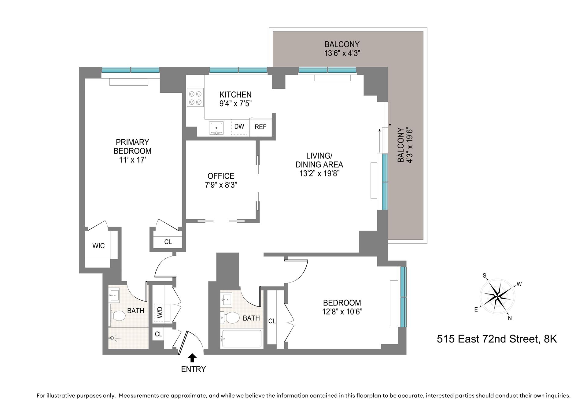 Floorplan for 515 East 72nd Street, 8K