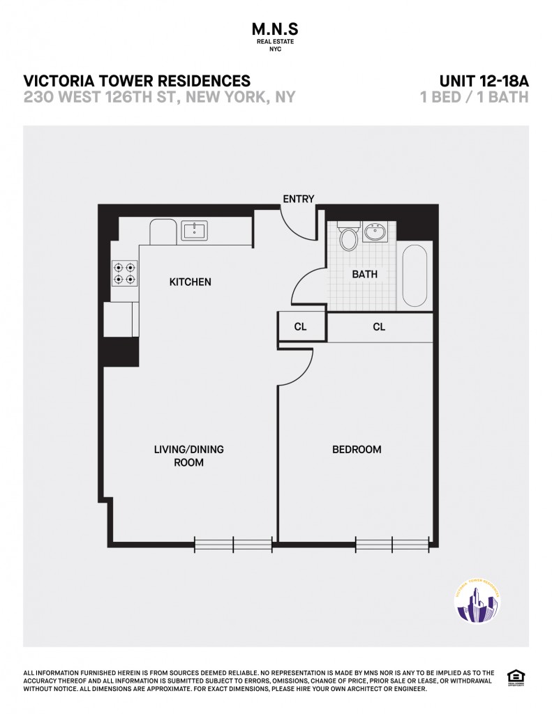 Floorplan for 230 West 126th Street, 18-A