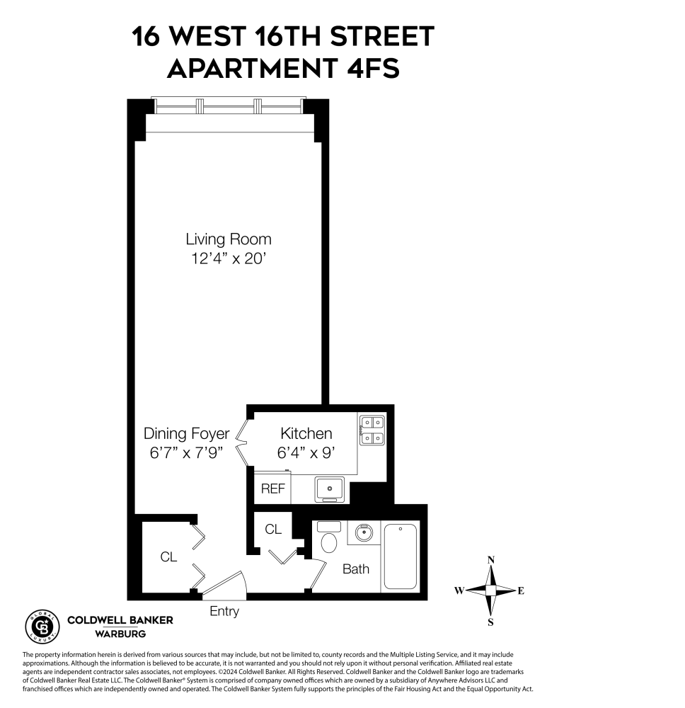 Floorplan for 16 West 16th Street, 4FS