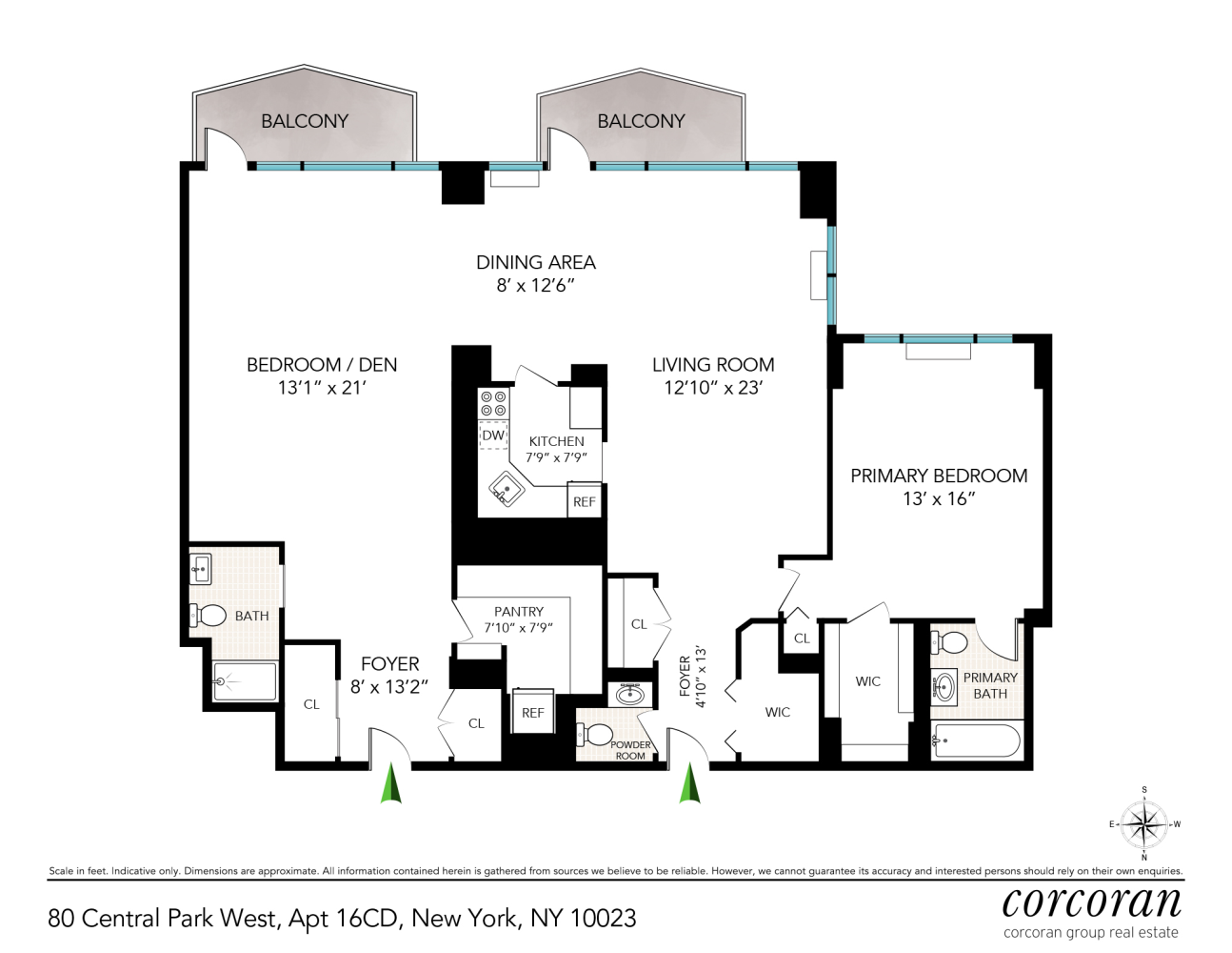 Floorplan for 80 Central Park, 16CD