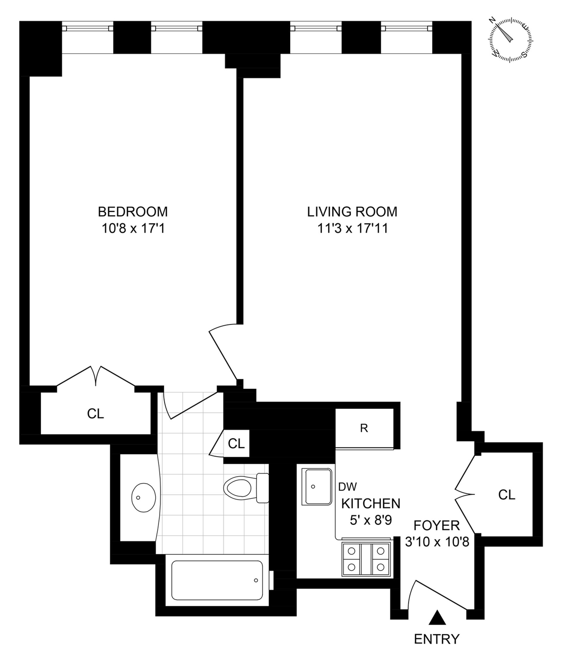 Floorplan for 502 Park Avenue, 14J