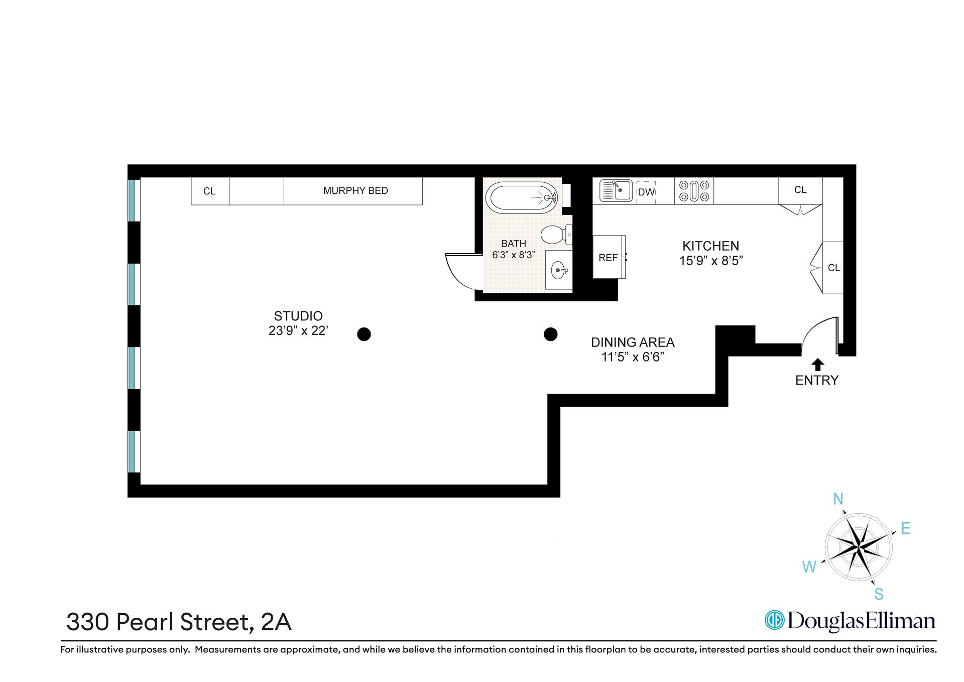 Floorplan for 330 Pearl Street, 2A