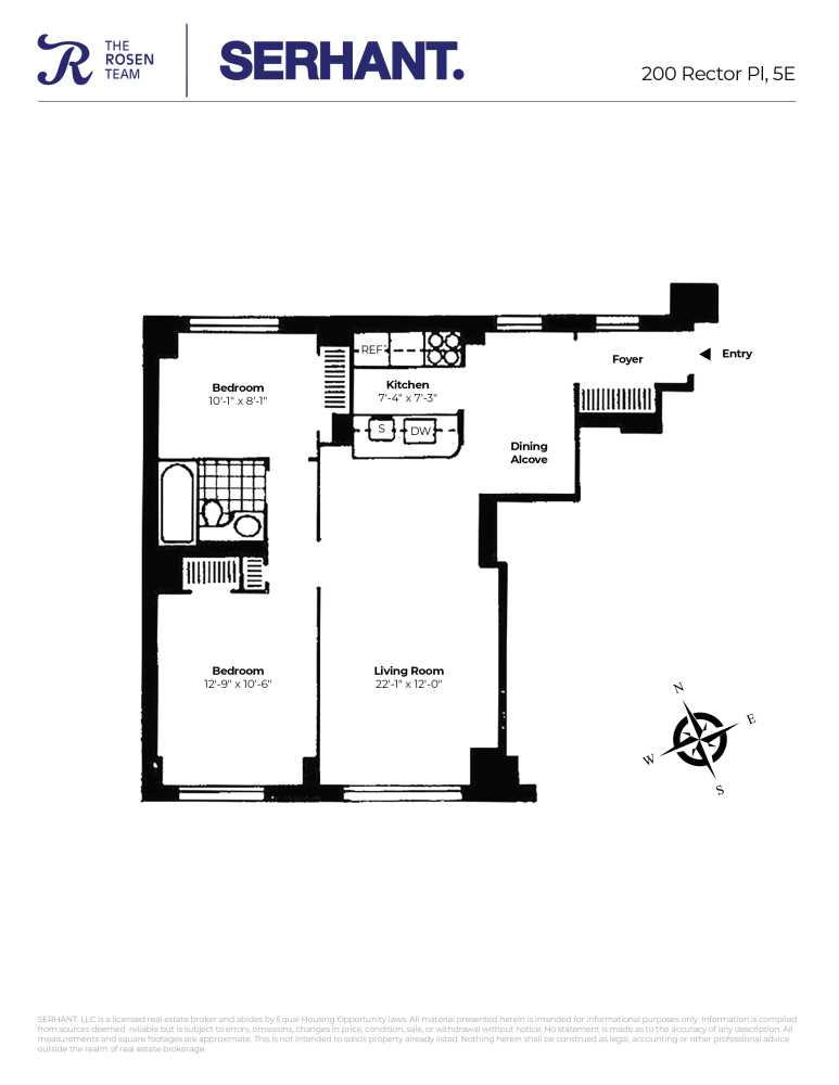 Floorplan for 200 Rector Place, 5E