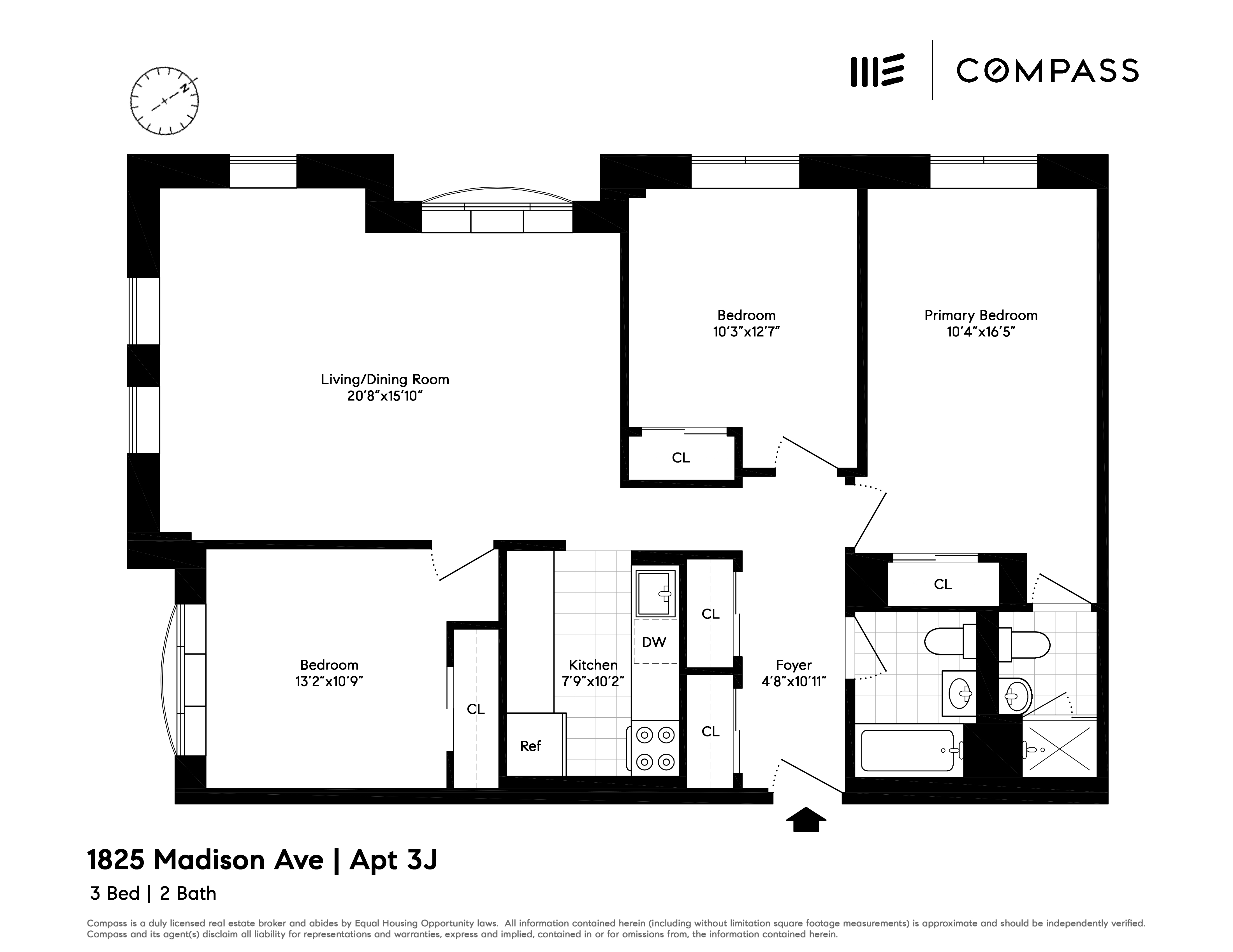 Floorplan for 1825 Madison Avenue, 3J