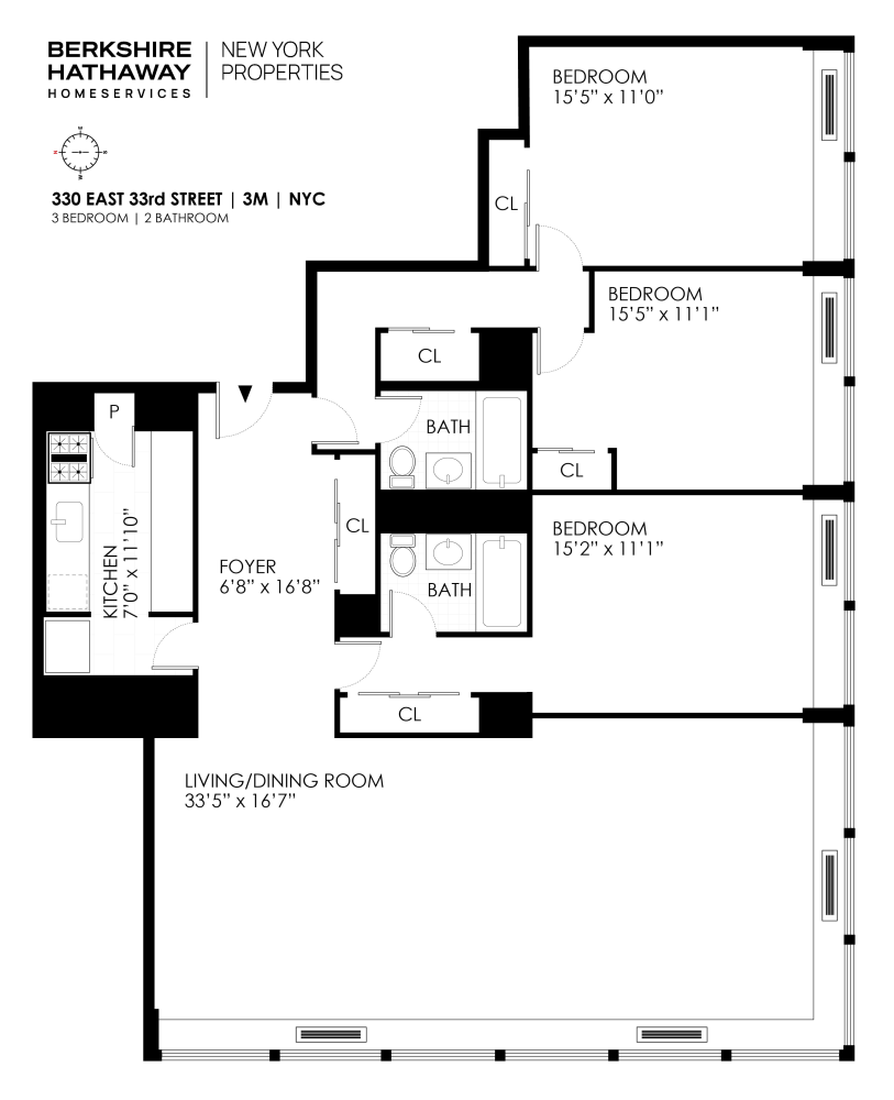 Floorplan for 330 East 33rd Street, 3M