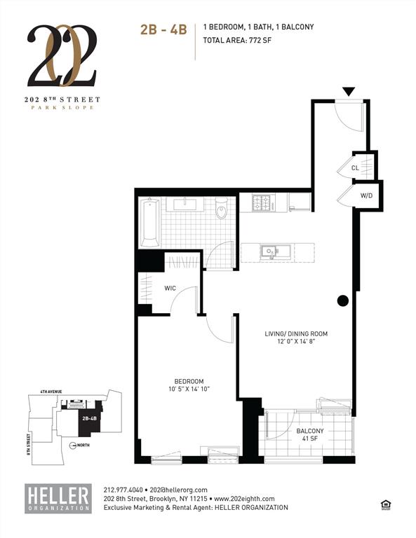 Floorplan for 202 8th Street, 4-B