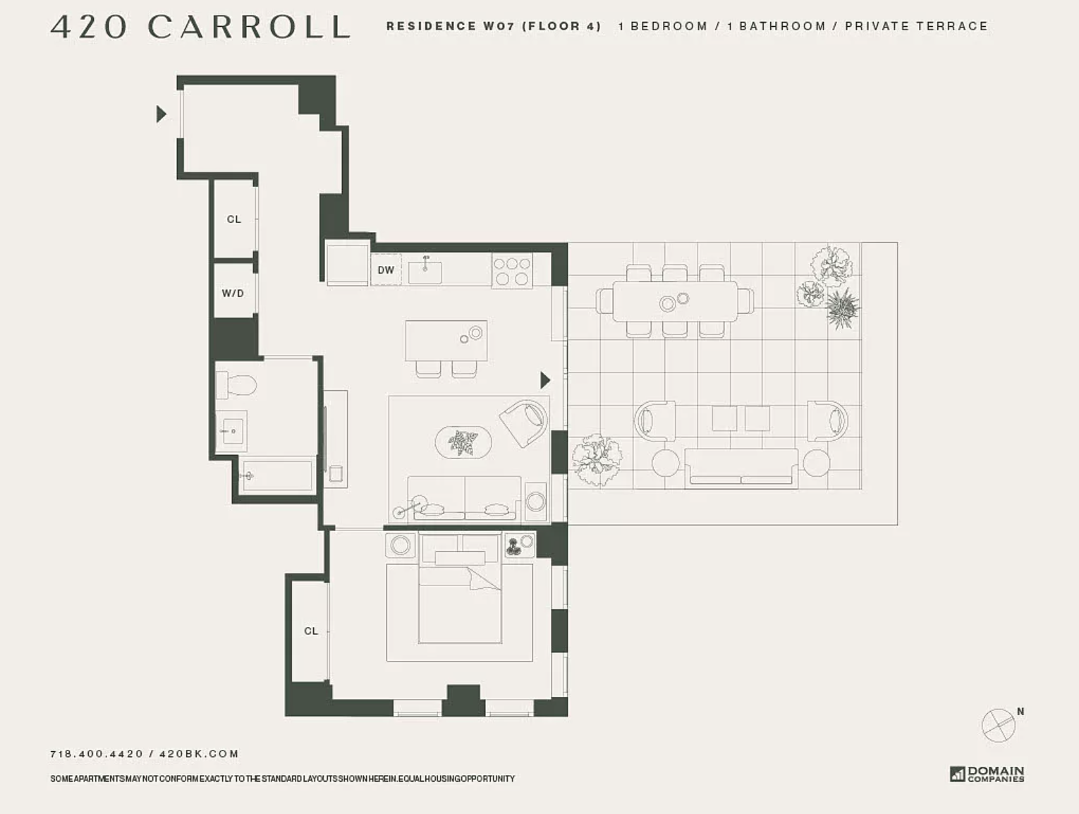 Floorplan for 420 Carroll Street, W407