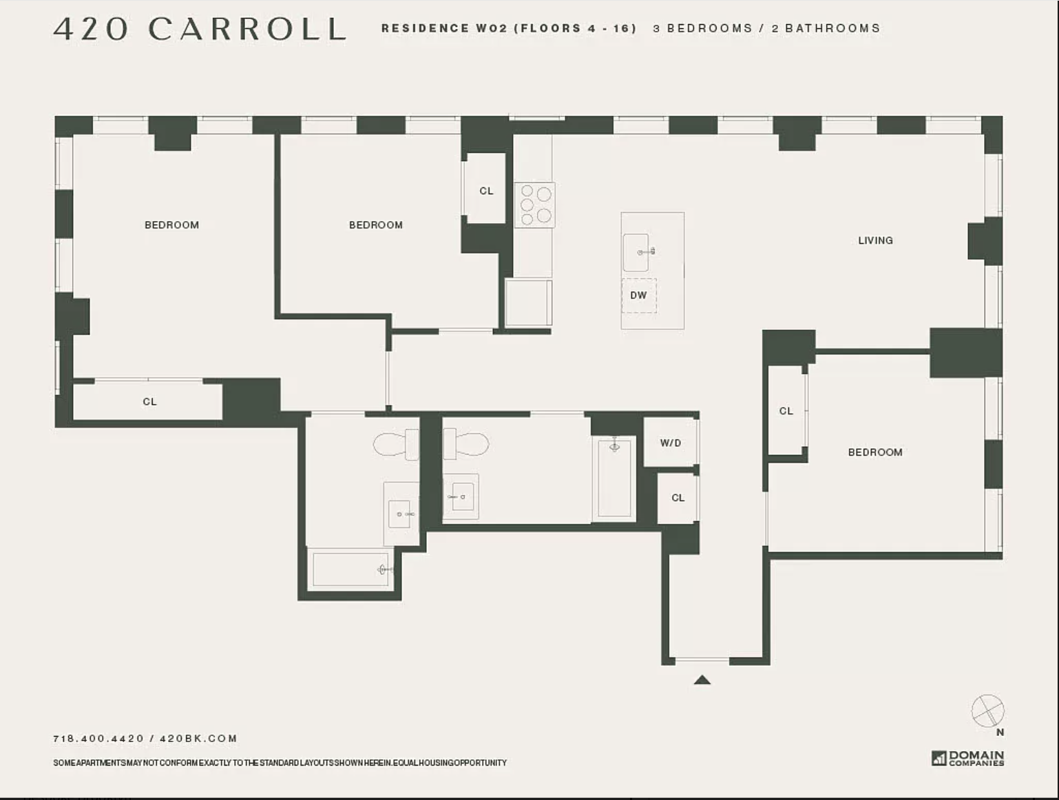 Floorplan for 420 Carroll Street, W802