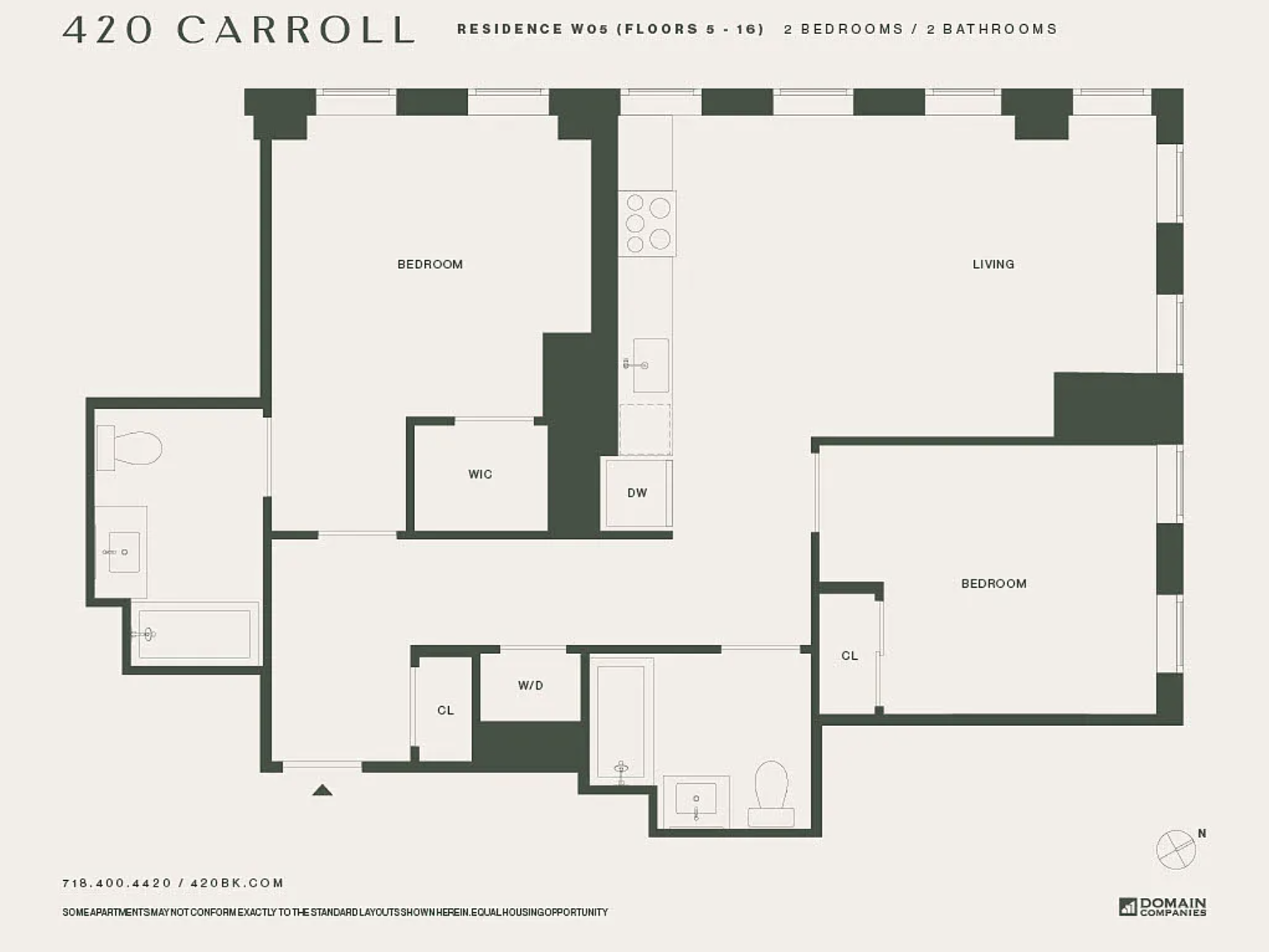 Floorplan for 420 Carroll Street, W605