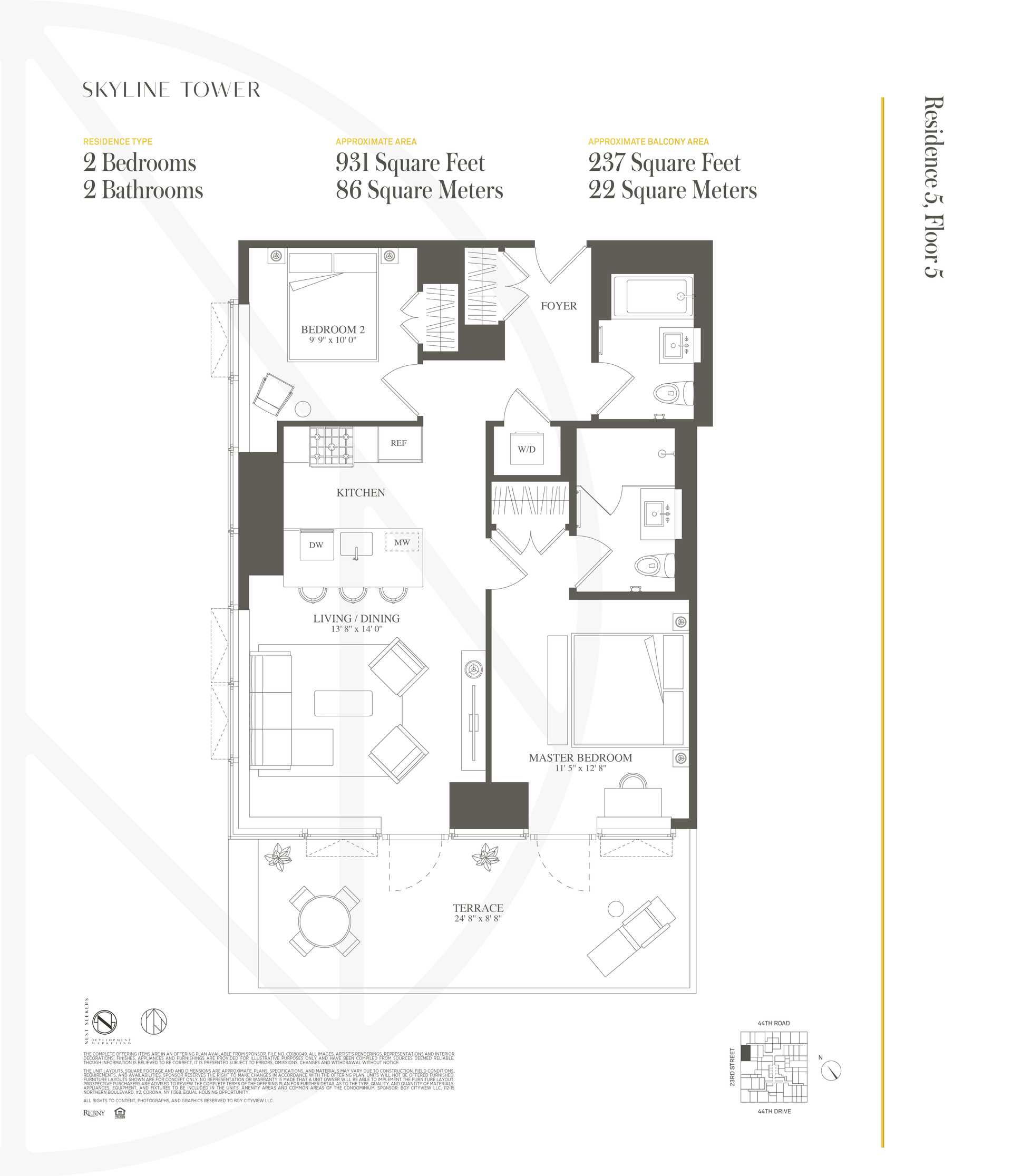 Floorplan for 3 Court Square, 505