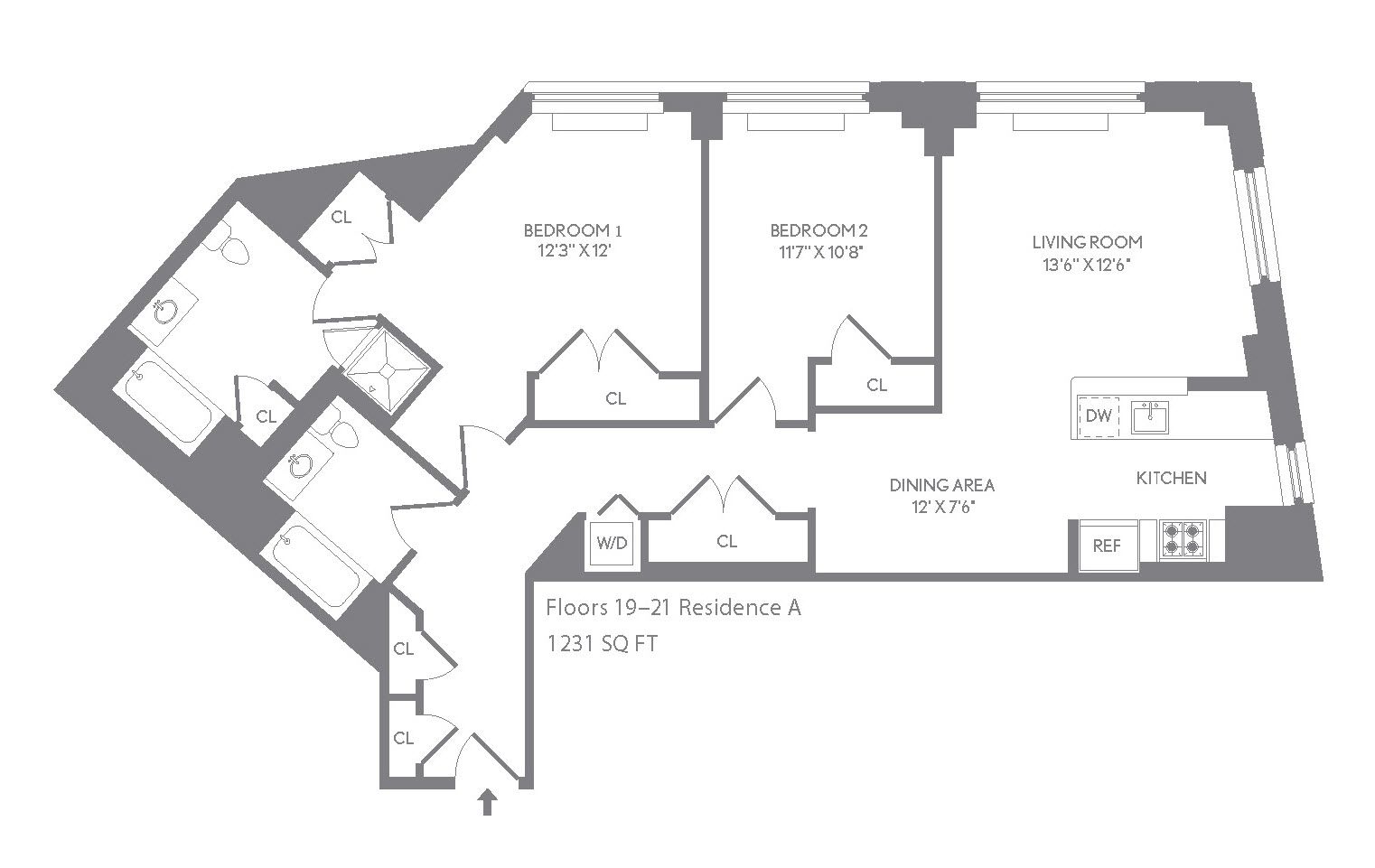 Floorplan for 227 West 77th Street, 20-A