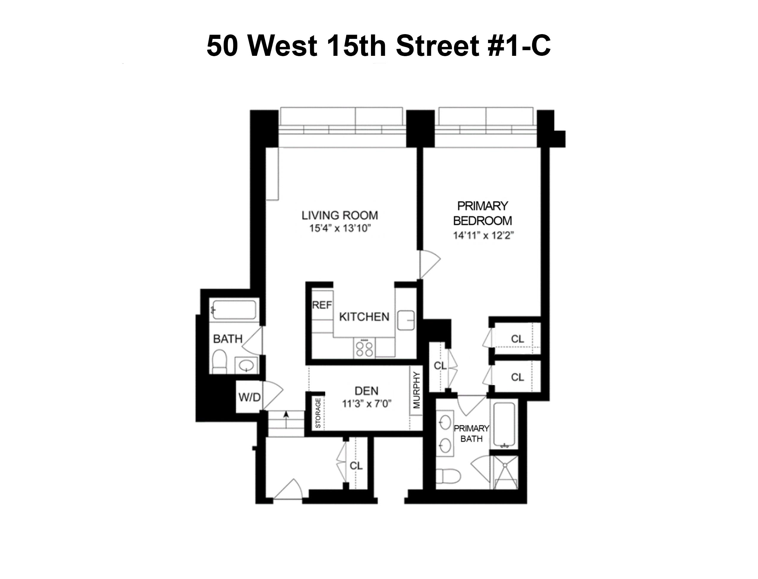 Floorplan for 50 West 15th Street, 1-C