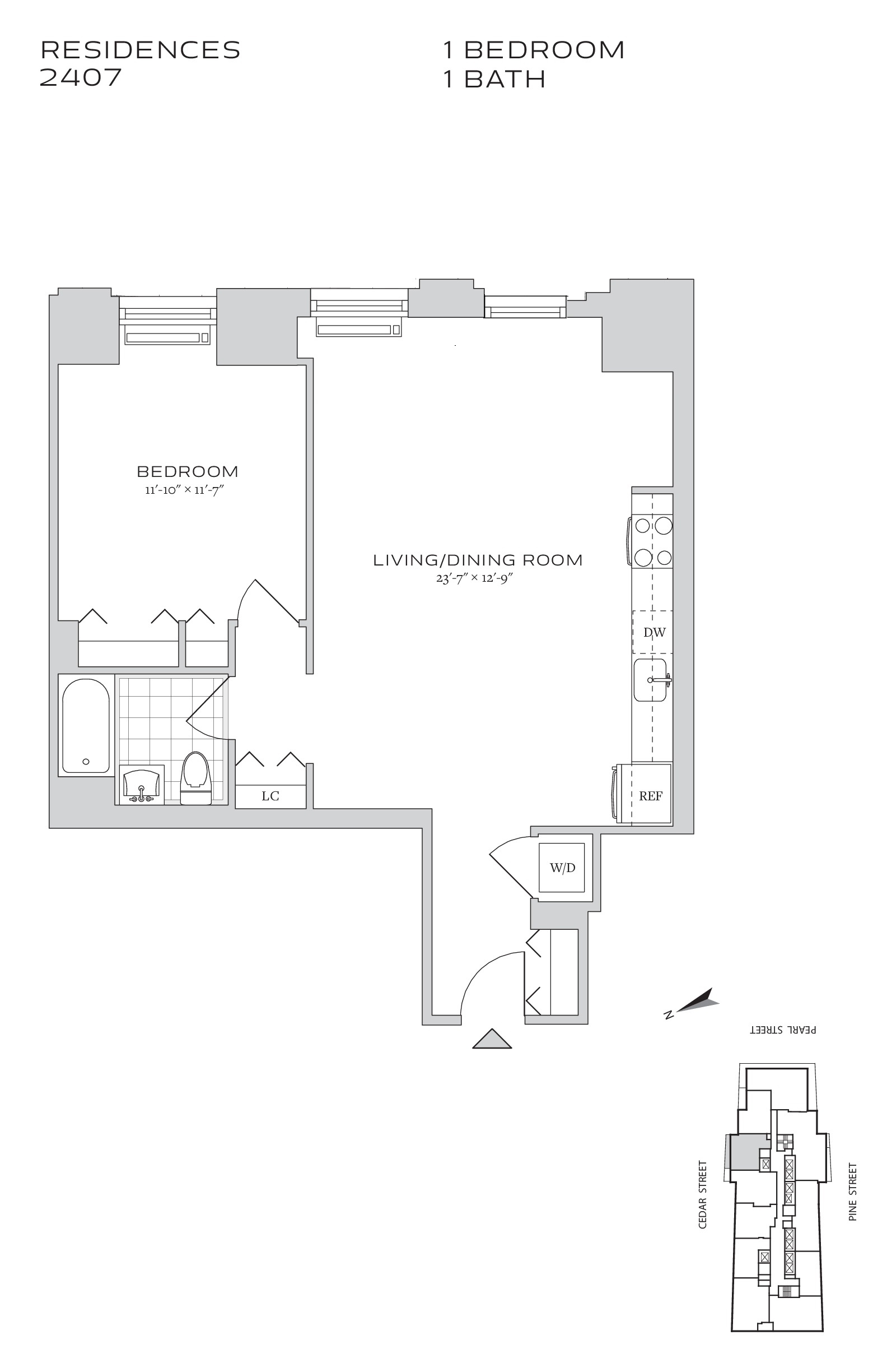 Floorplan for 70 Pine Street, 2407