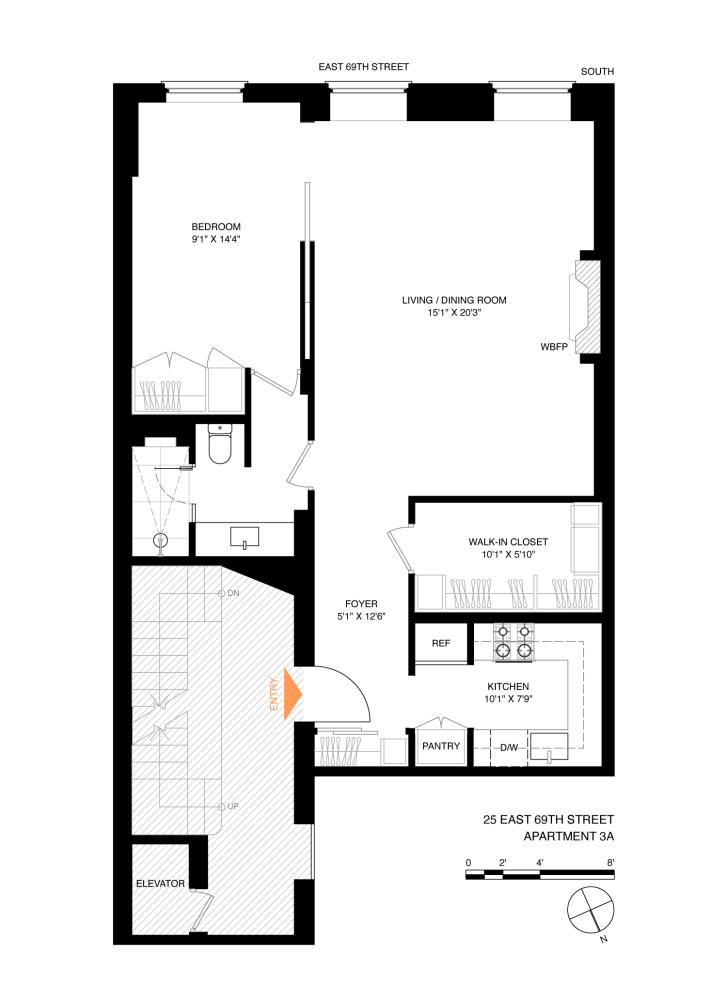 Floorplan for 25 East 69th Street, 3A