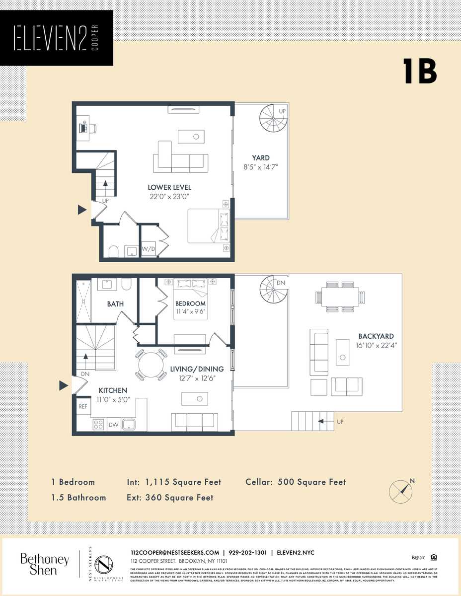 Floorplan for 112 Cooper Street, 1-B