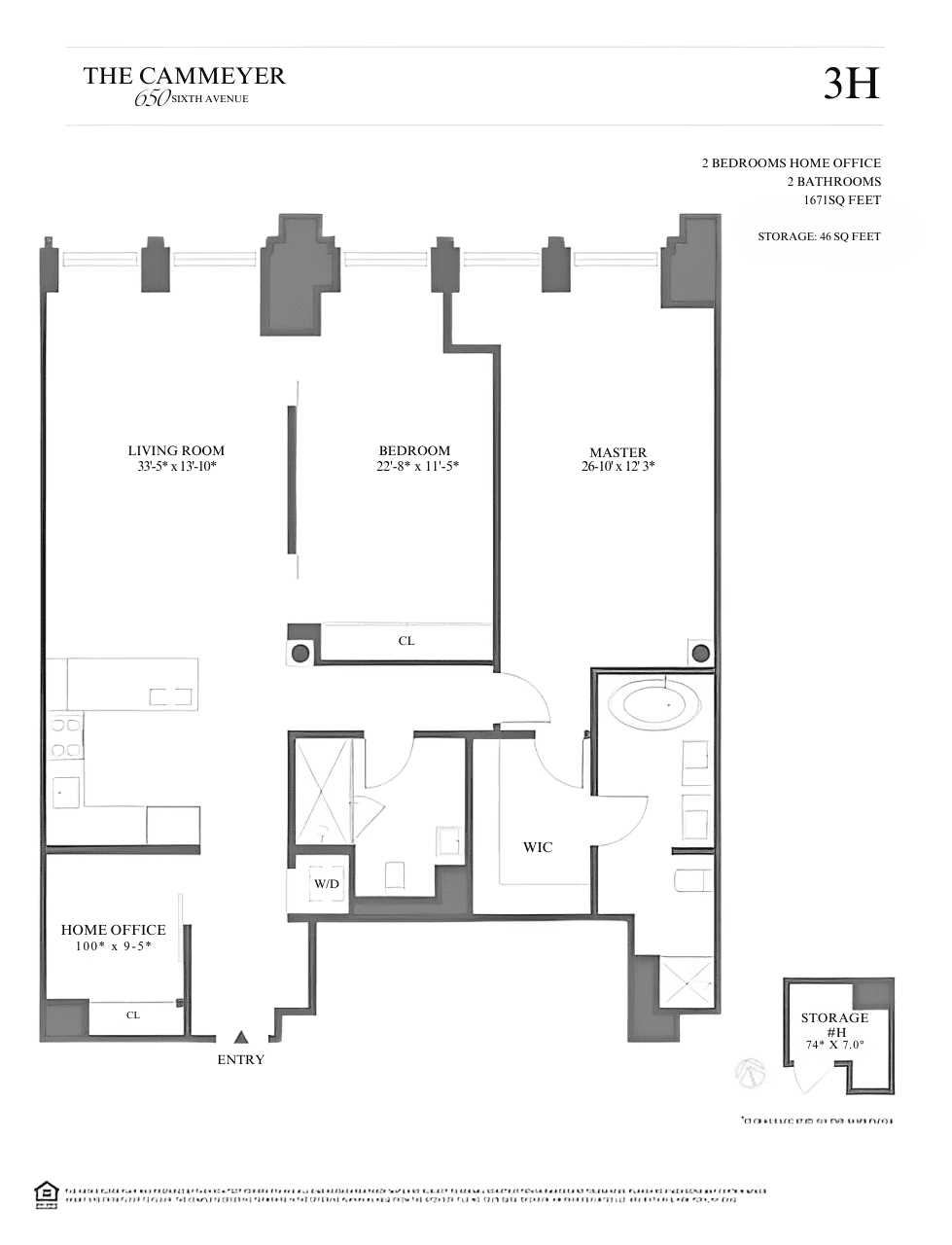 Floorplan for 650 6th Avenue, 3-H