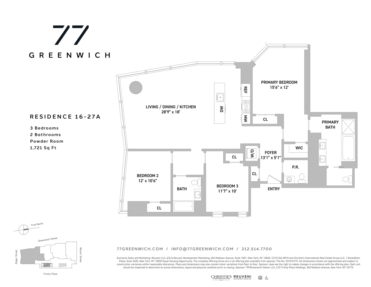 Floorplan for 77 Greenwich Street, 24A