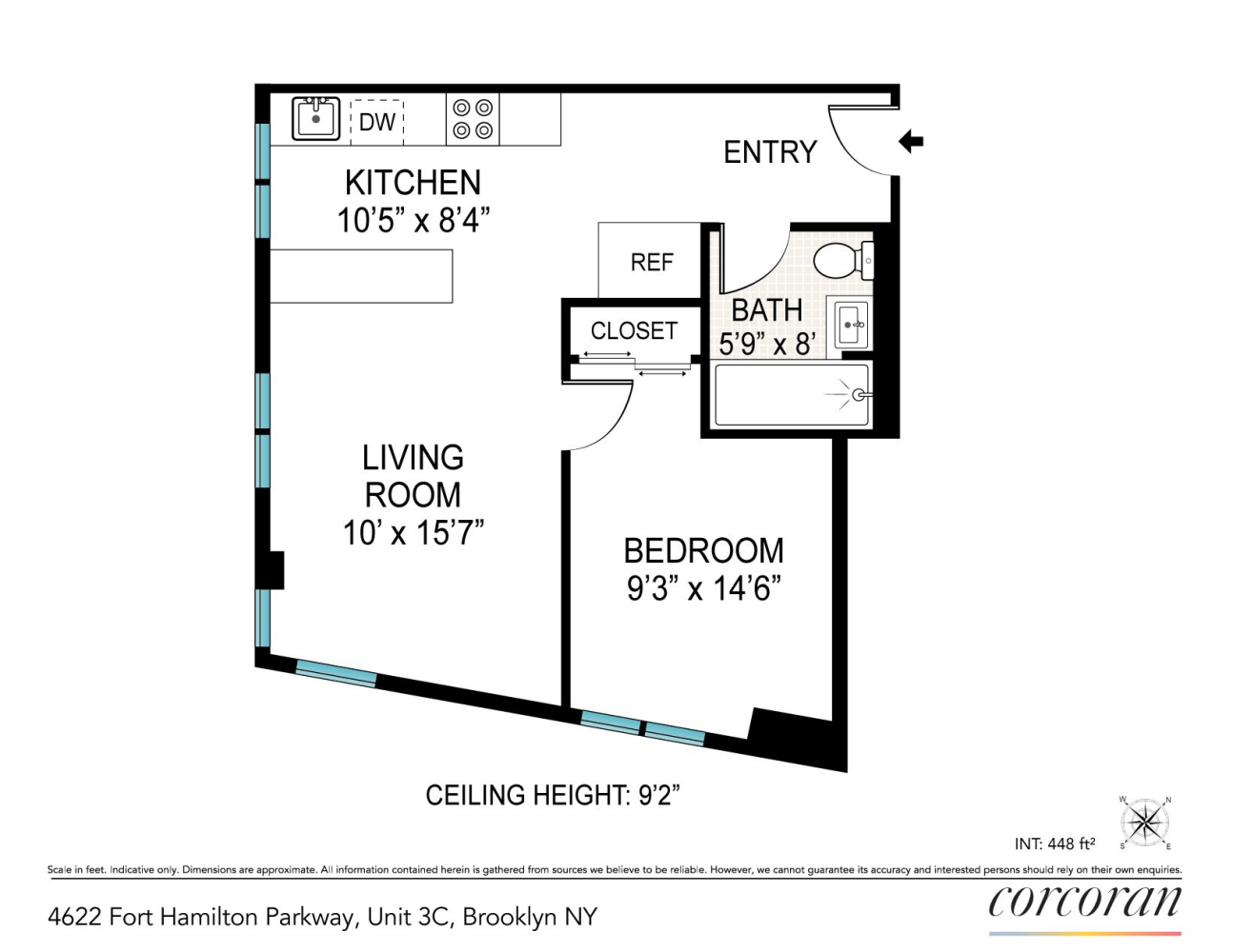 Floorplan for 4622 Fort Hamilton Parkway, 3C