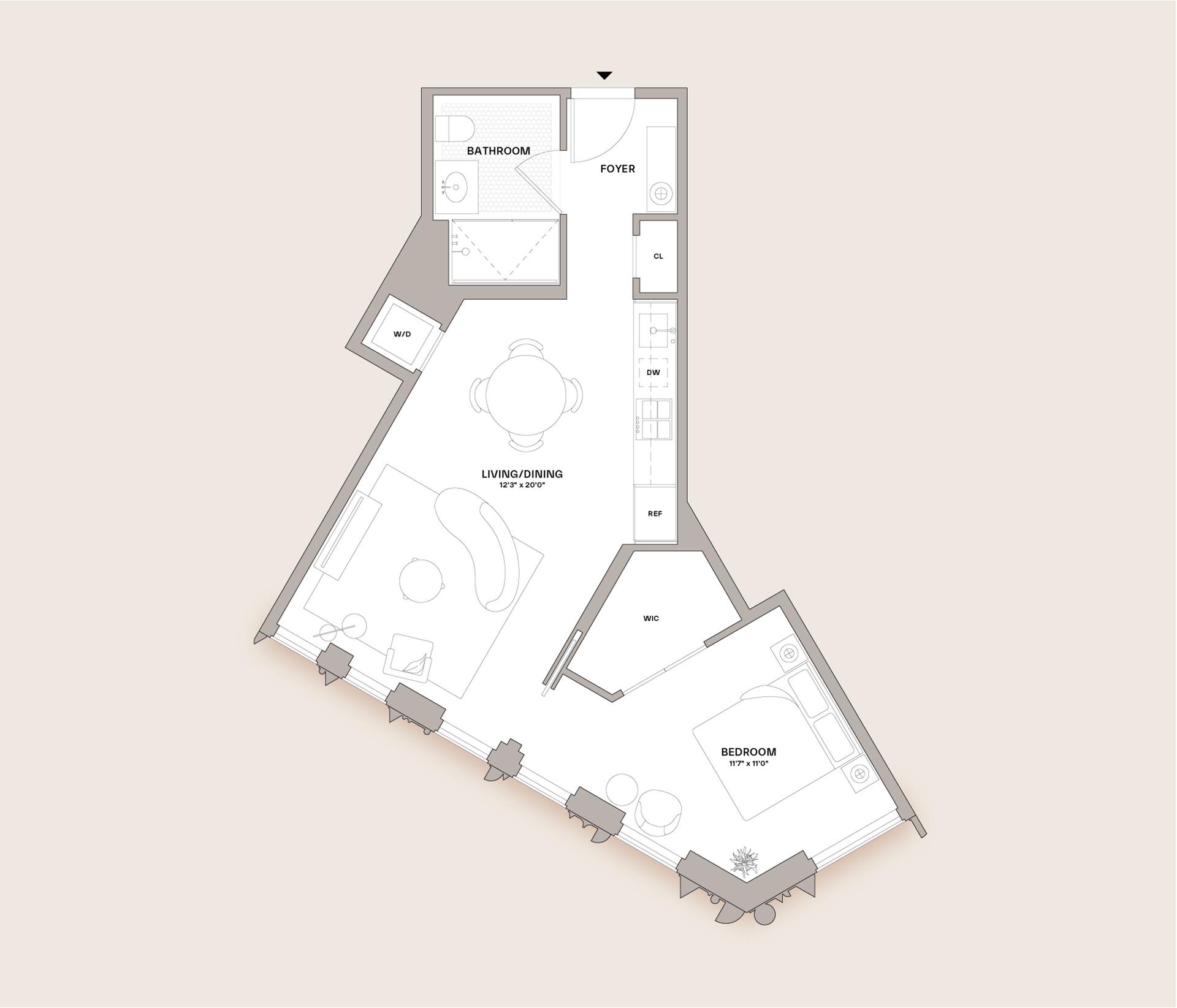 Floorplan for 55 Fleet Street, 20J