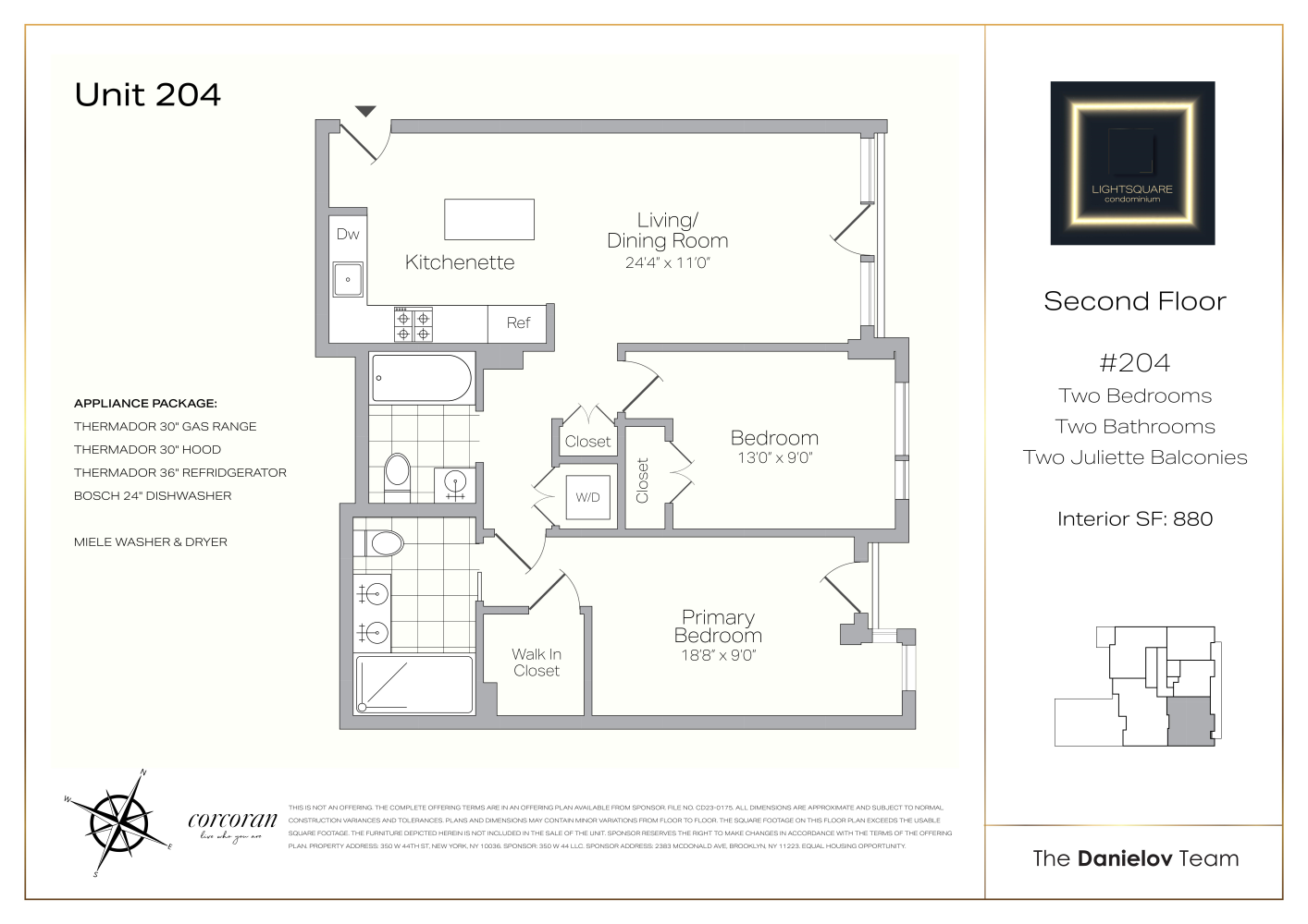 Floorplan for 350 West 44th Street, 204