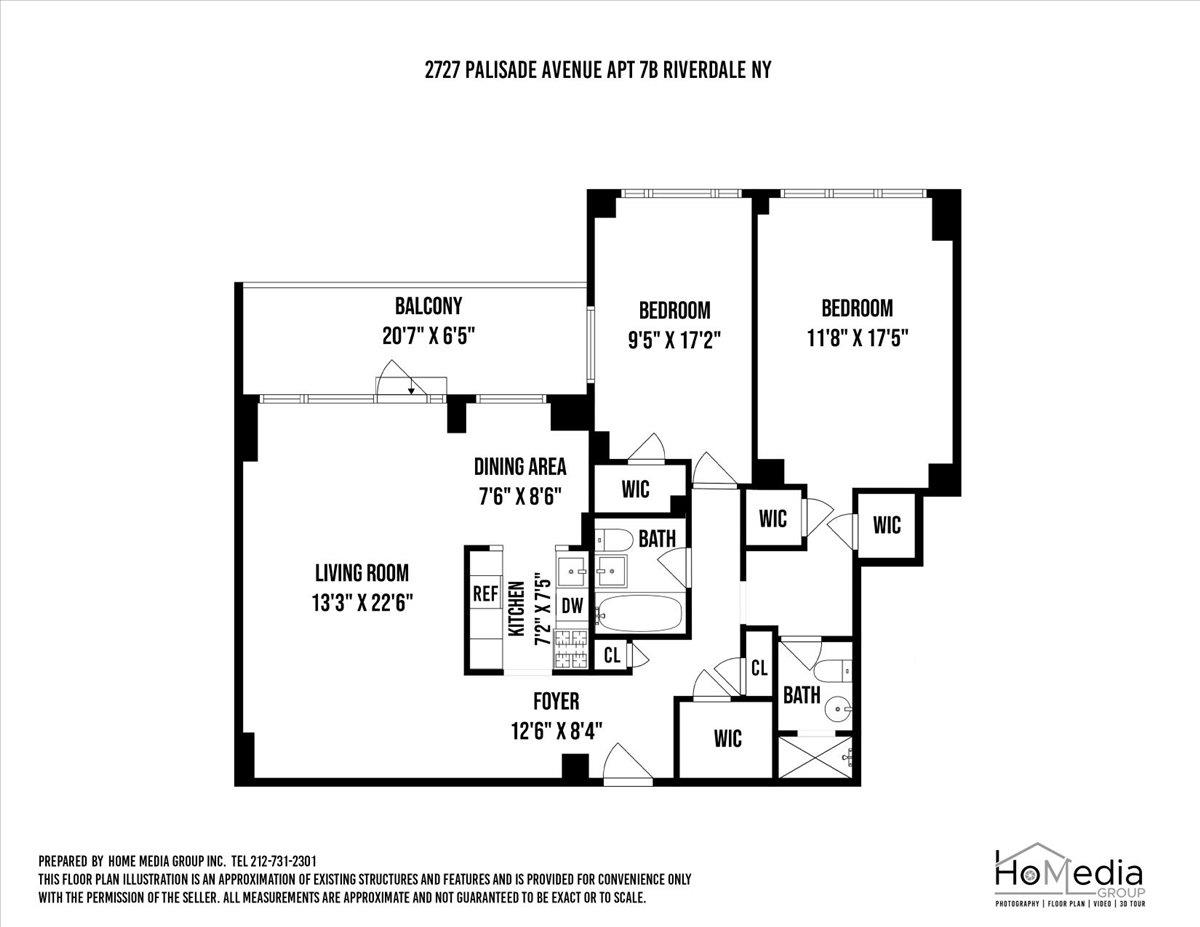 Floorplan for 2727 Palisade Avenue, 7-B