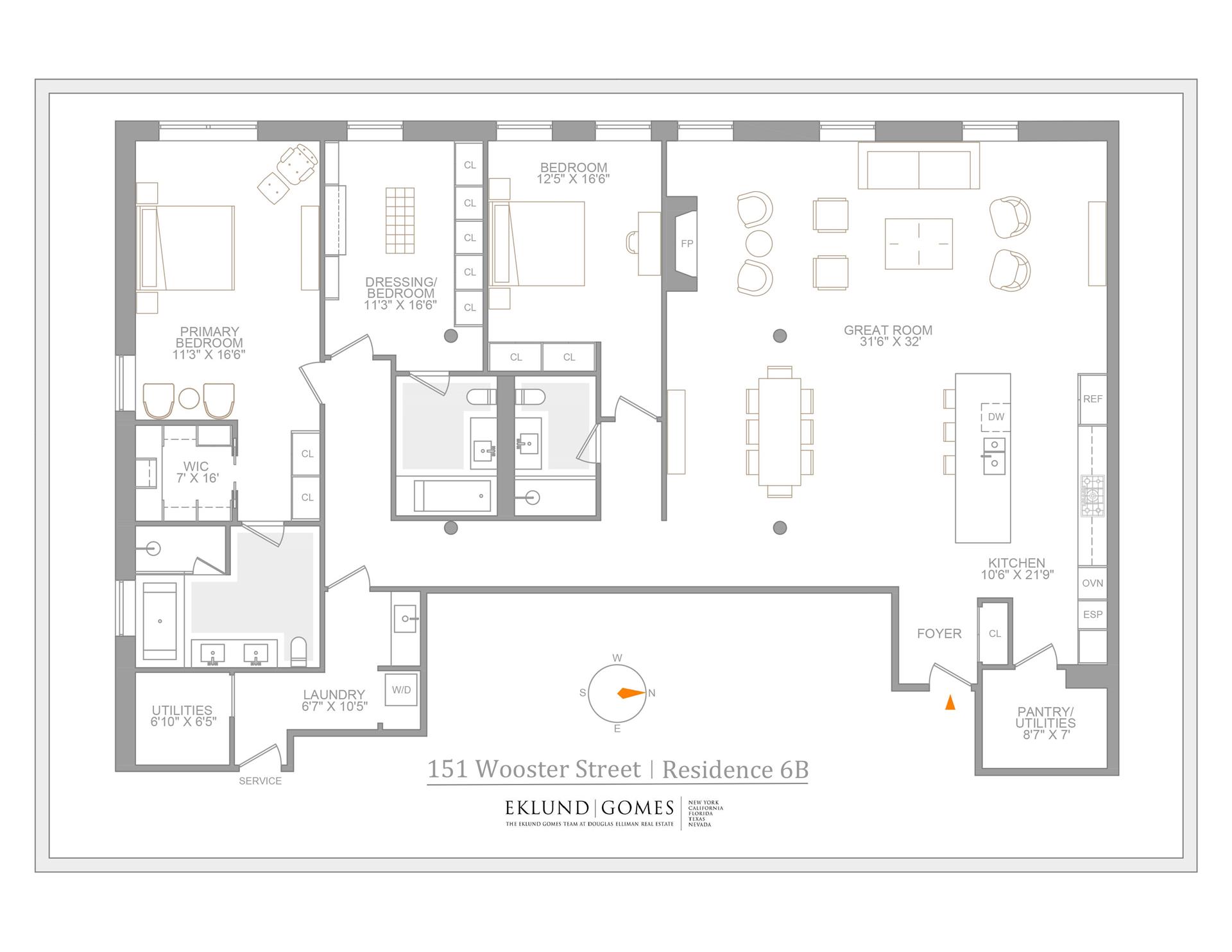 Floorplan for 151 Wooster Street, 6B