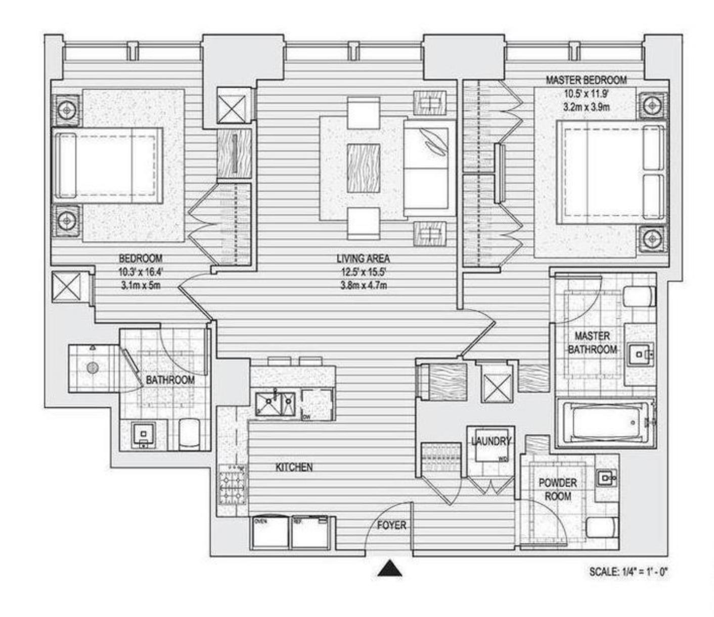 Floorplan for 400 5th Avenue, 47-C