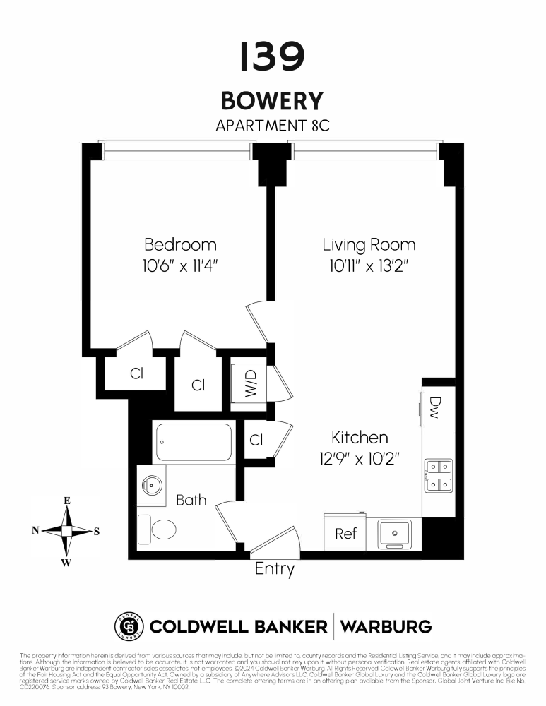 Floorplan for 139 Bowery, 8C