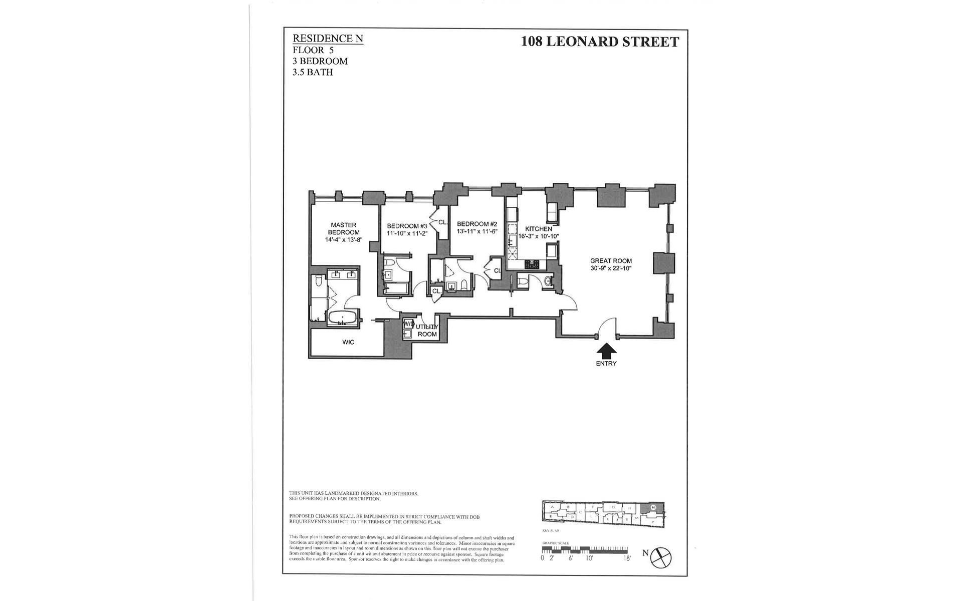 Floorplan for 108 Leonard Street, 5N