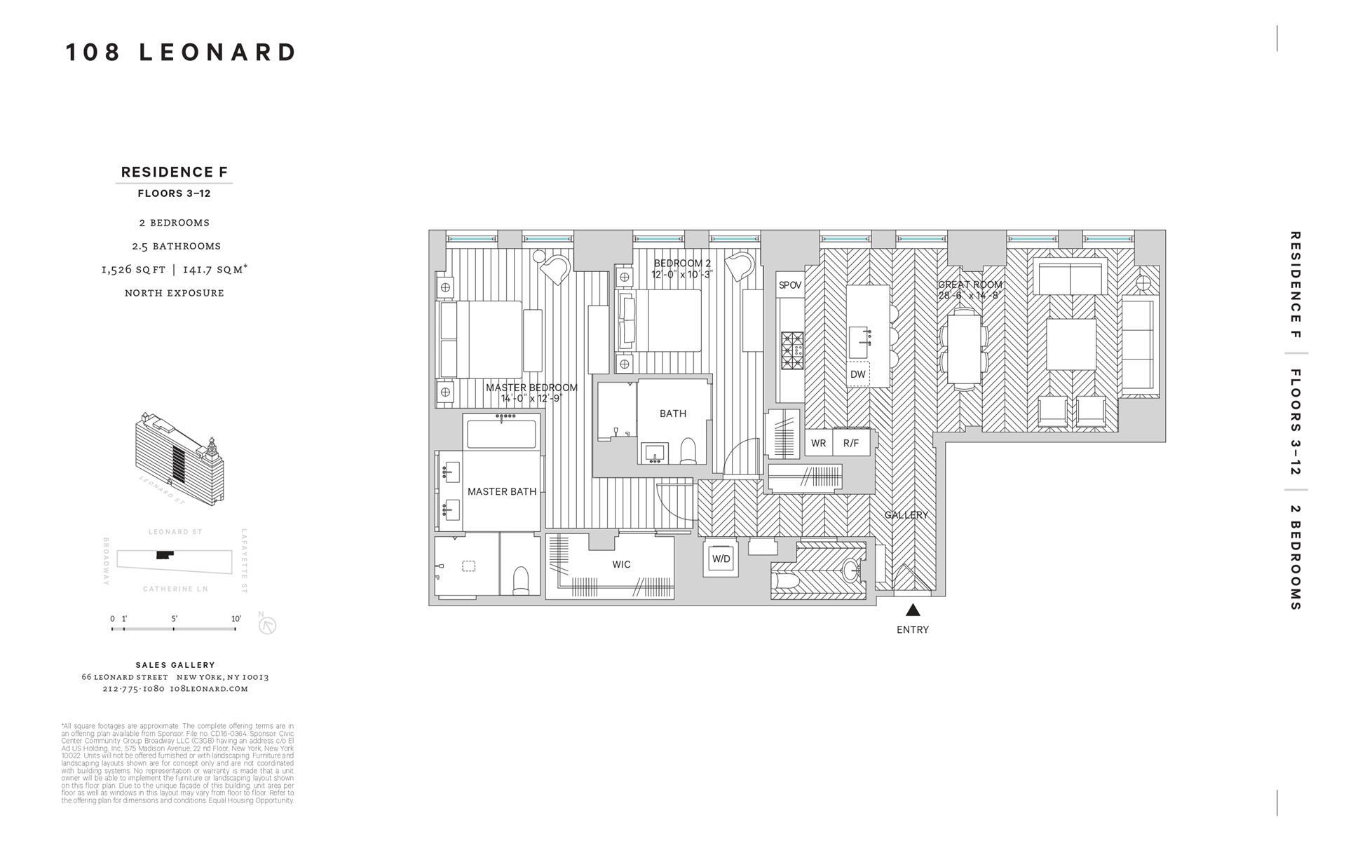 Floorplan for 108 Leonard Street, 10F