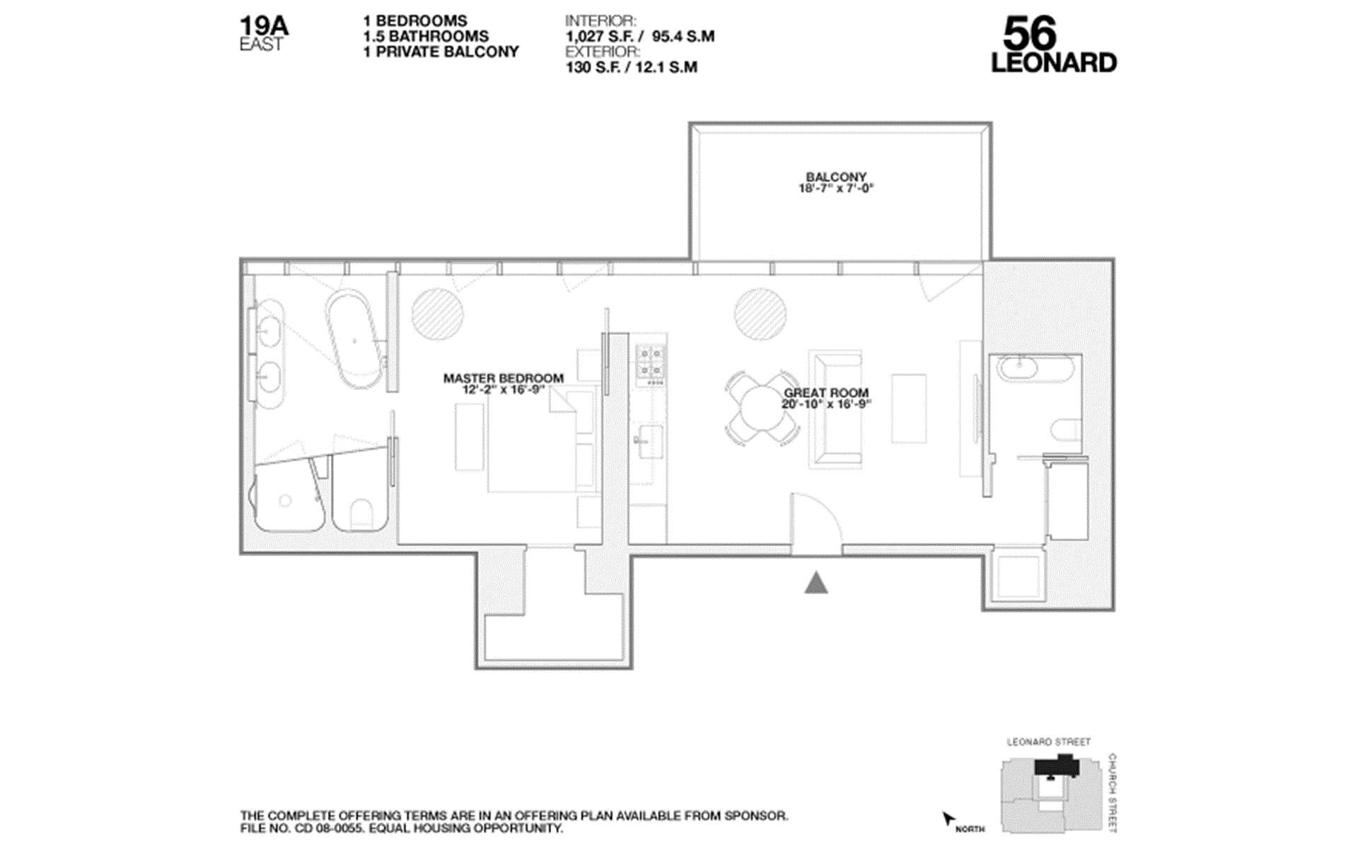 Floorplan for 56 Leonard Street, 19AEAST