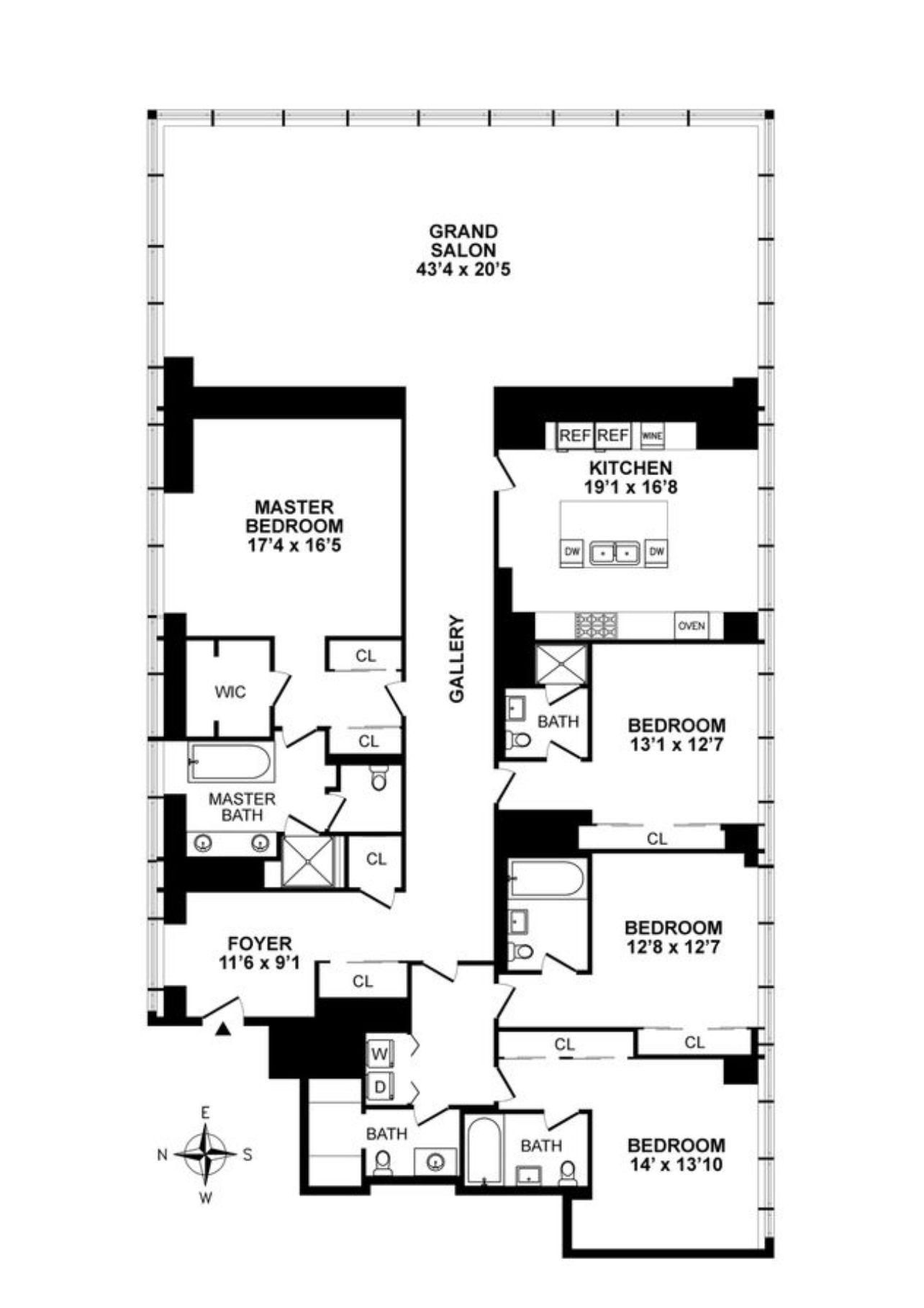 Floorplan for 157 West 57th Street, 56C