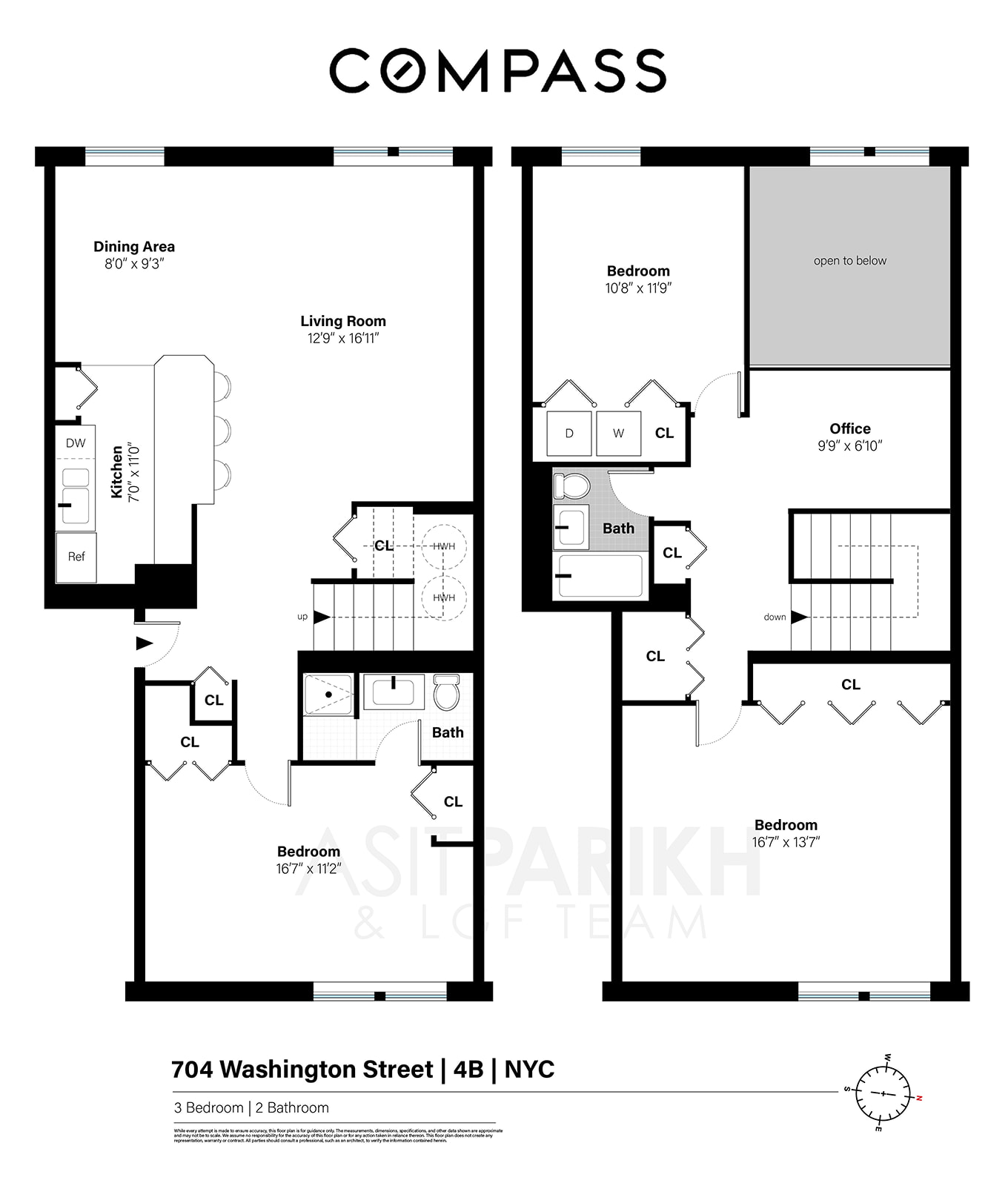 Floorplan for 153 Perry Street, 4B