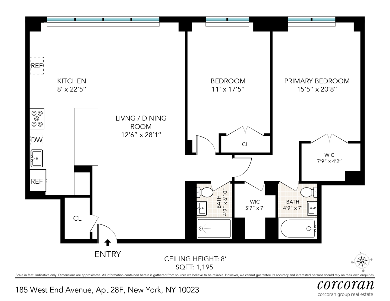 Floorplan for 185 West End Avenue, 28F