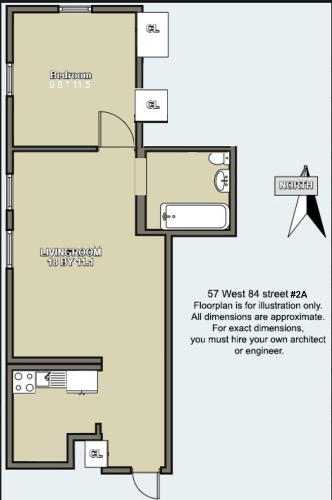 Floorplan for 57 West 84th Street, 2A