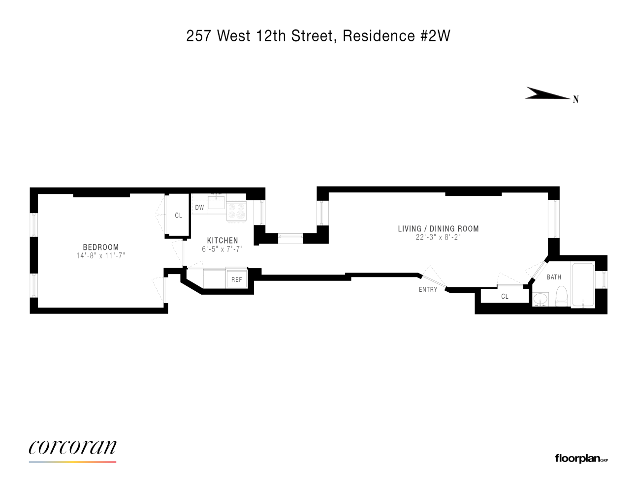 Floorplan for 257 West 12th Street, 2W