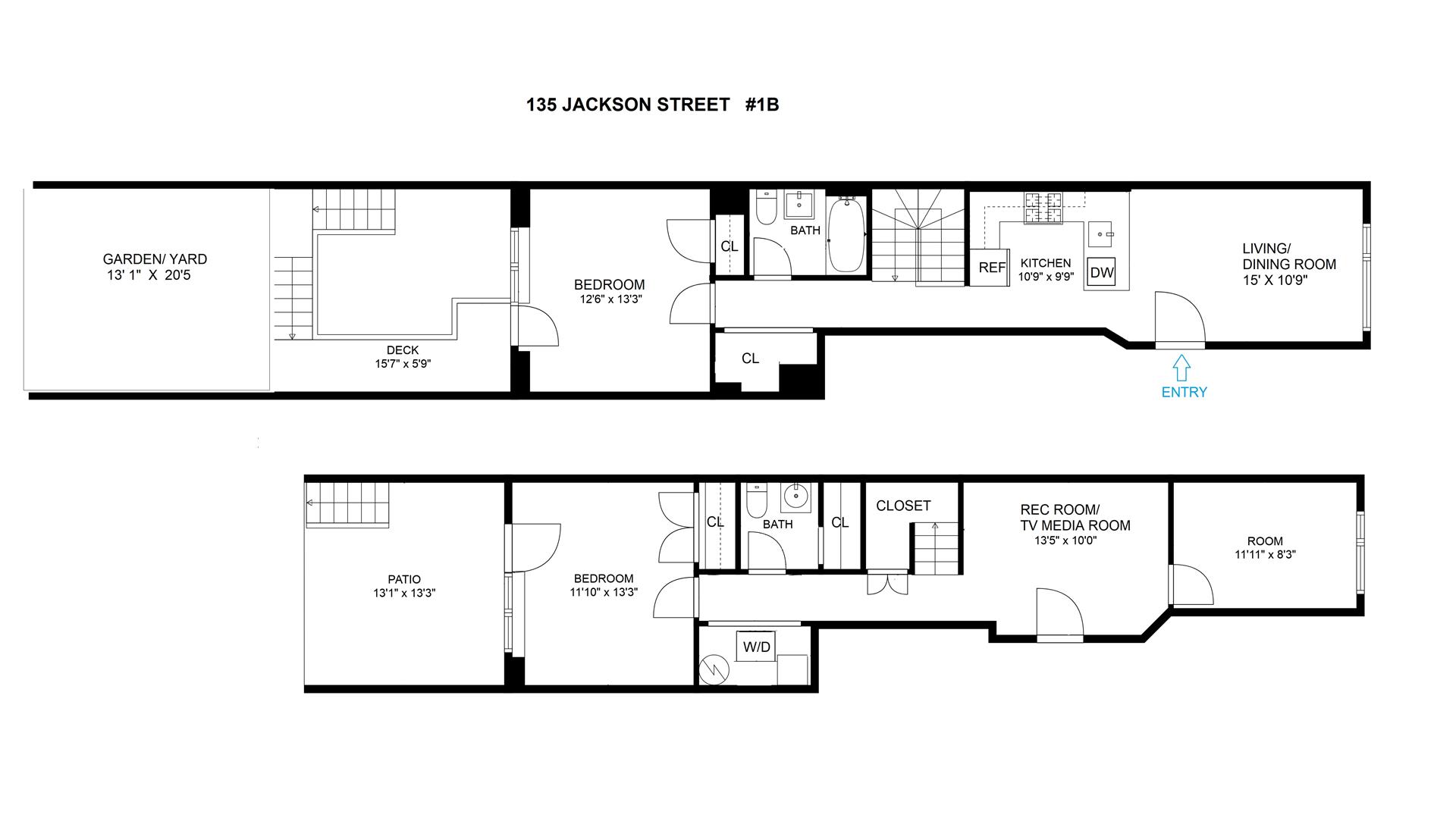 Floorplan for 135 Jackson Street, 1B