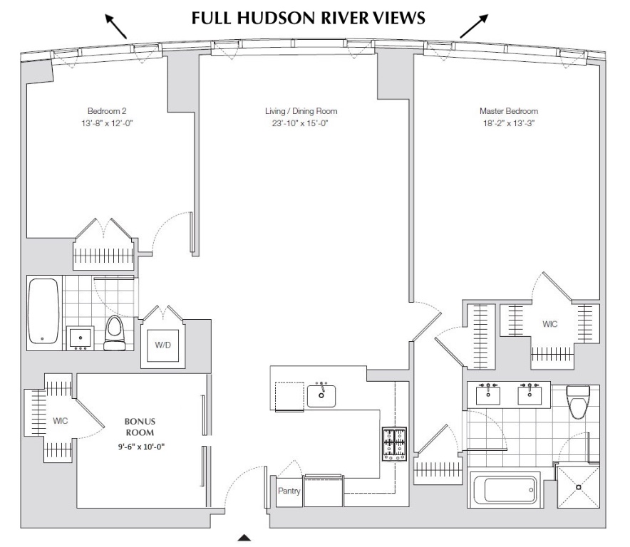 Floorplan for 70 Little West Street, 22D