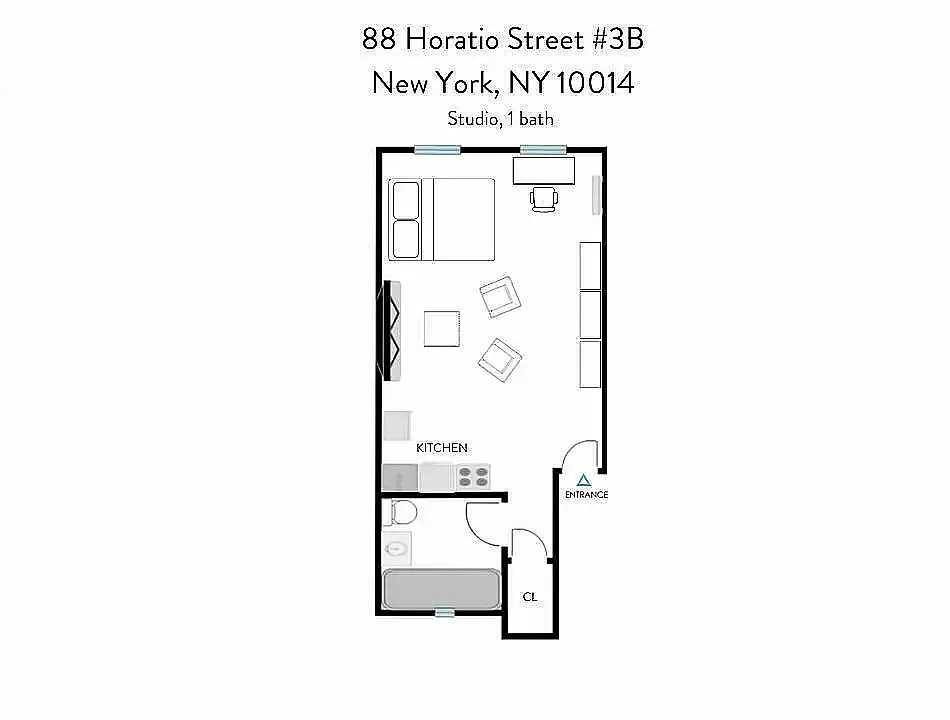 Floorplan for 88 Horatio Street, 3B