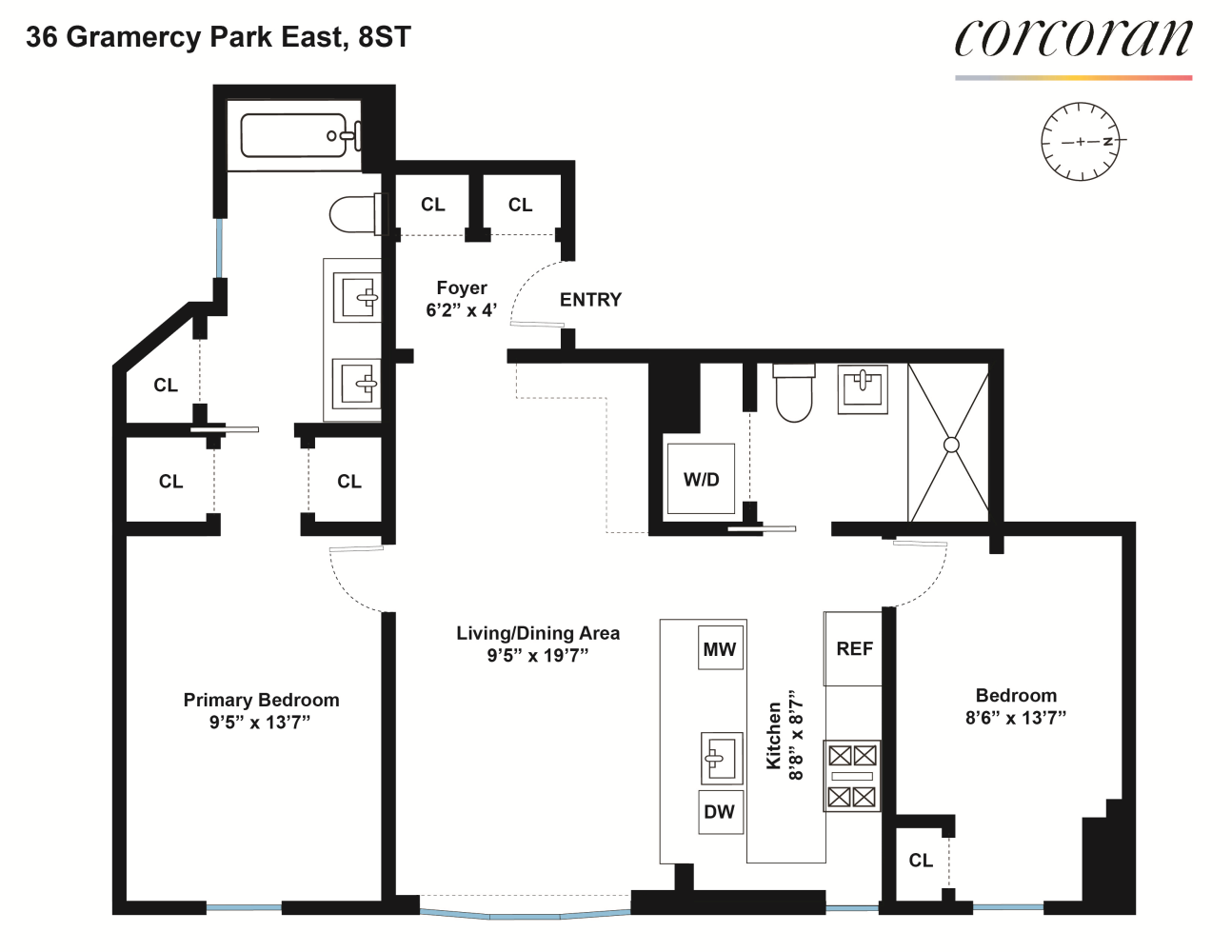 Floorplan for 36 Gramercy Park, 8ST