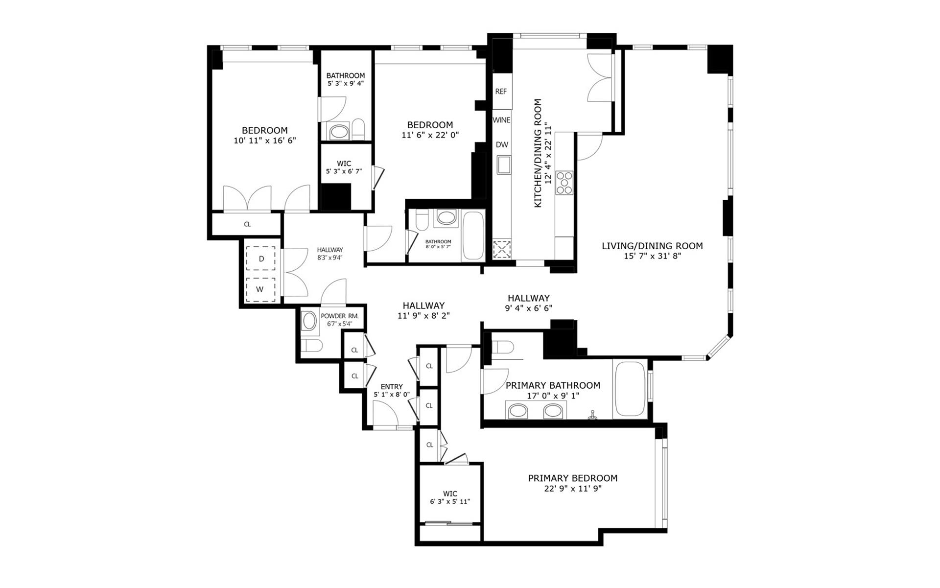 Floorplan for 21 East 61st Street, 8F